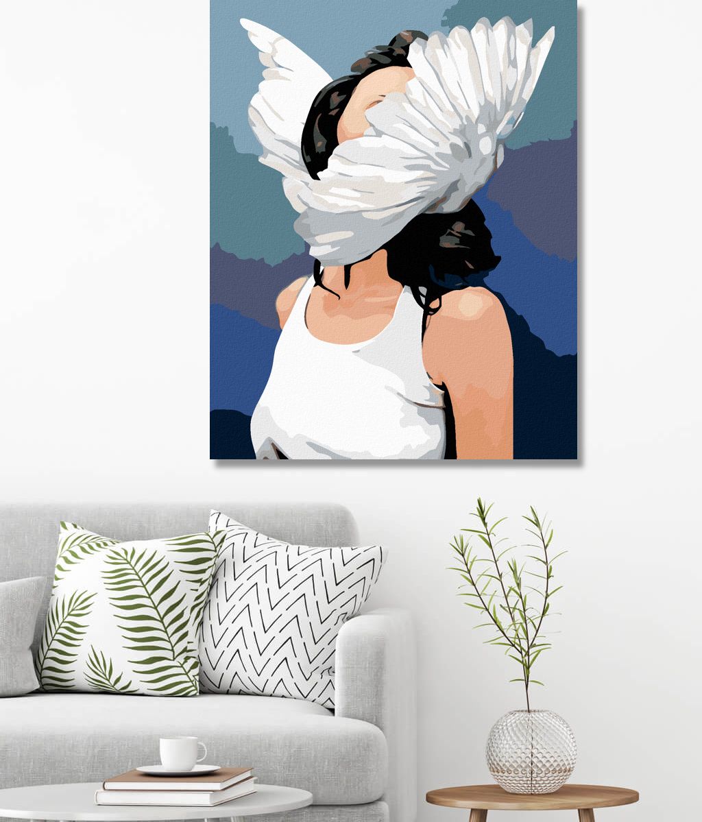 zuty Malování podle čísel - ŽENA S KŘÍDLY - Rozměr: 40x50 cm, Rámování: Varianta: vypnuté plátno na rám - obrázek 8