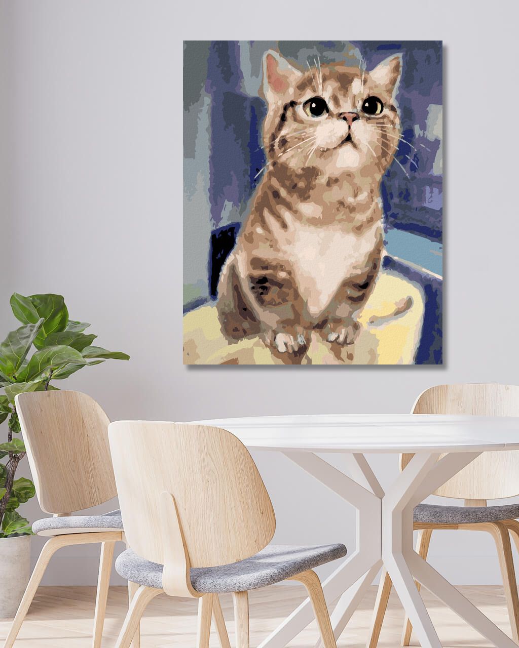 zuty Malování podle čísel - ZVĚDAVÁ KOČKA - Rozměr: 40x50 cm, Rámování: Varianta: bez rámu a bez vypnutí plátna - obrázek 8