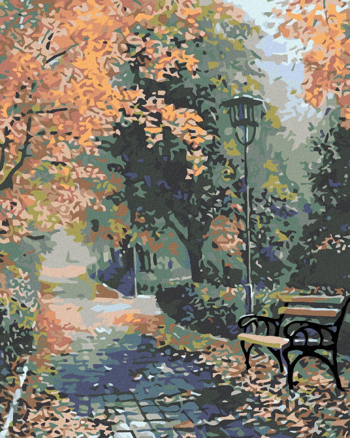 zuty Malování podle čísel - PARK V LISTOPADU - Rozměr: 40x50 cm, Rámování: Varianta: vypnuté plátno na rám - obrázek 1