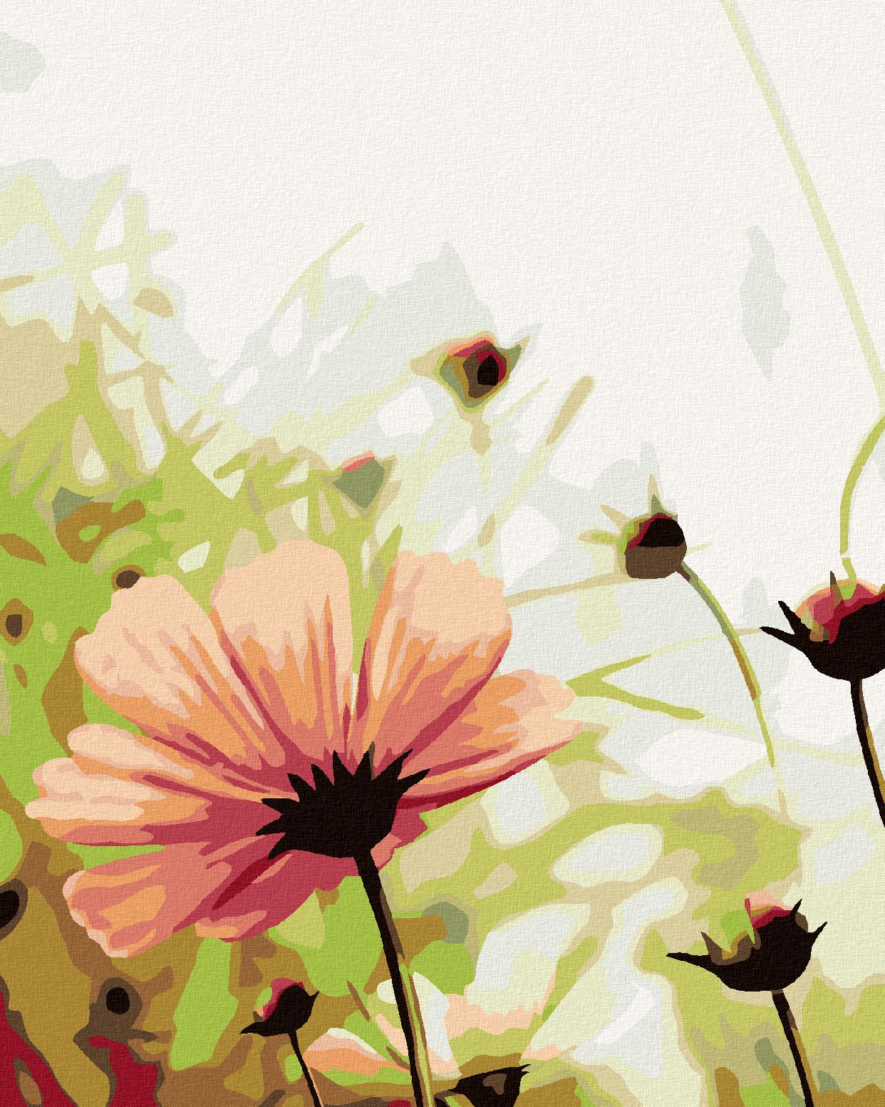 zuty Malování podle čísel - ROZKVĚTLÁ KVĚTINA NA LOUCE - Rozměr: 40x50 cm, Rámování: Varianta: bez rámu a bez vypnutí plátna - obrázek 1