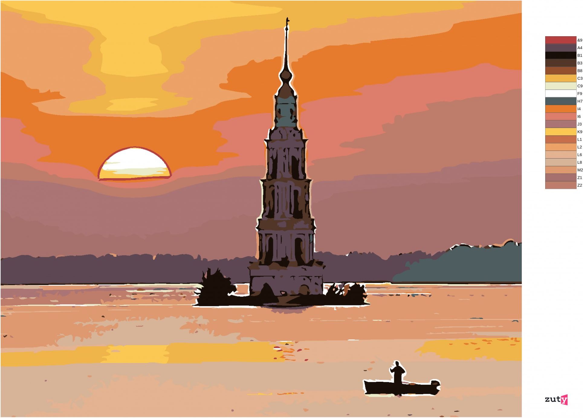 zuty Malování podle čísel - OZDOBNÝ MAJÁK A RYBÁŘ - Rozměr: 40x50 cm, Rámování: Varianta: bez rámu a bez vypnutí plátna - obrázek 4