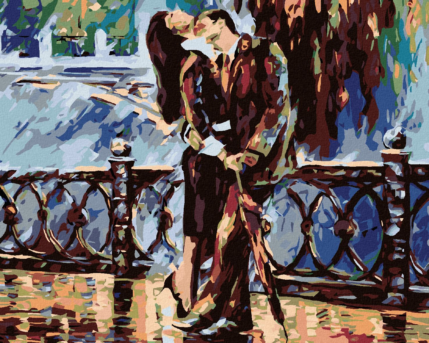 zuty Malování podle čísel - VÁŠNIVÝ PÁR V ČERNÉM - Rozměr: 40x50 cm, Rámování: Varianta: bez rámu a bez vypnutí plátna - obrázek 1