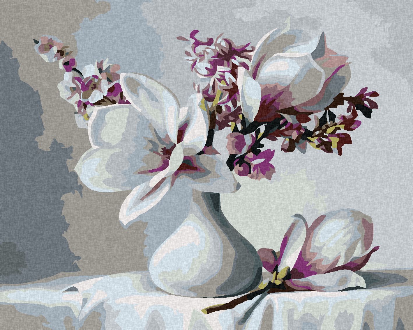 zuty Malování podle čísel - MAGNÓLIE - Rozměr: 40x50 cm, Rámování: Varianta: bez rámu a bez vypnutí plátna - obrázek 1