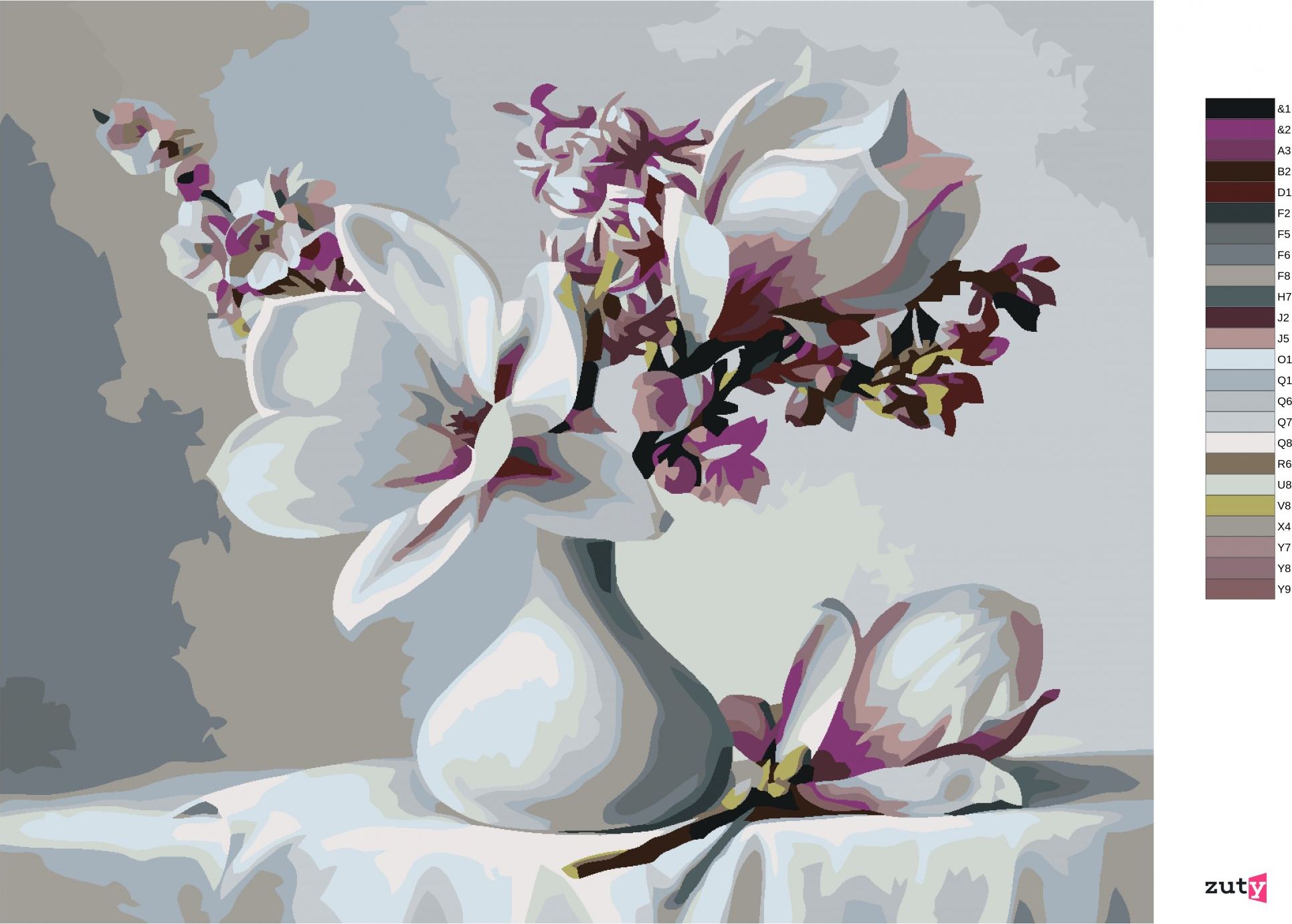zuty Malování podle čísel - MAGNÓLIE - Rozměr: 40x50 cm, Rámování: Varianta: bez rámu a bez vypnutí plátna - obrázek 5