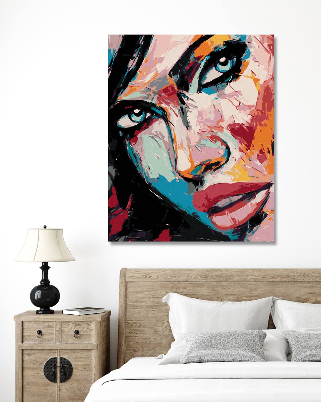 zuty Malování podle čísel - PORTRÉT BAREVNÁ ŽENA IV - Rozměr: 40x50 cm, Rámování: Varianta: vypnuté plátno na rám - obrázek 10