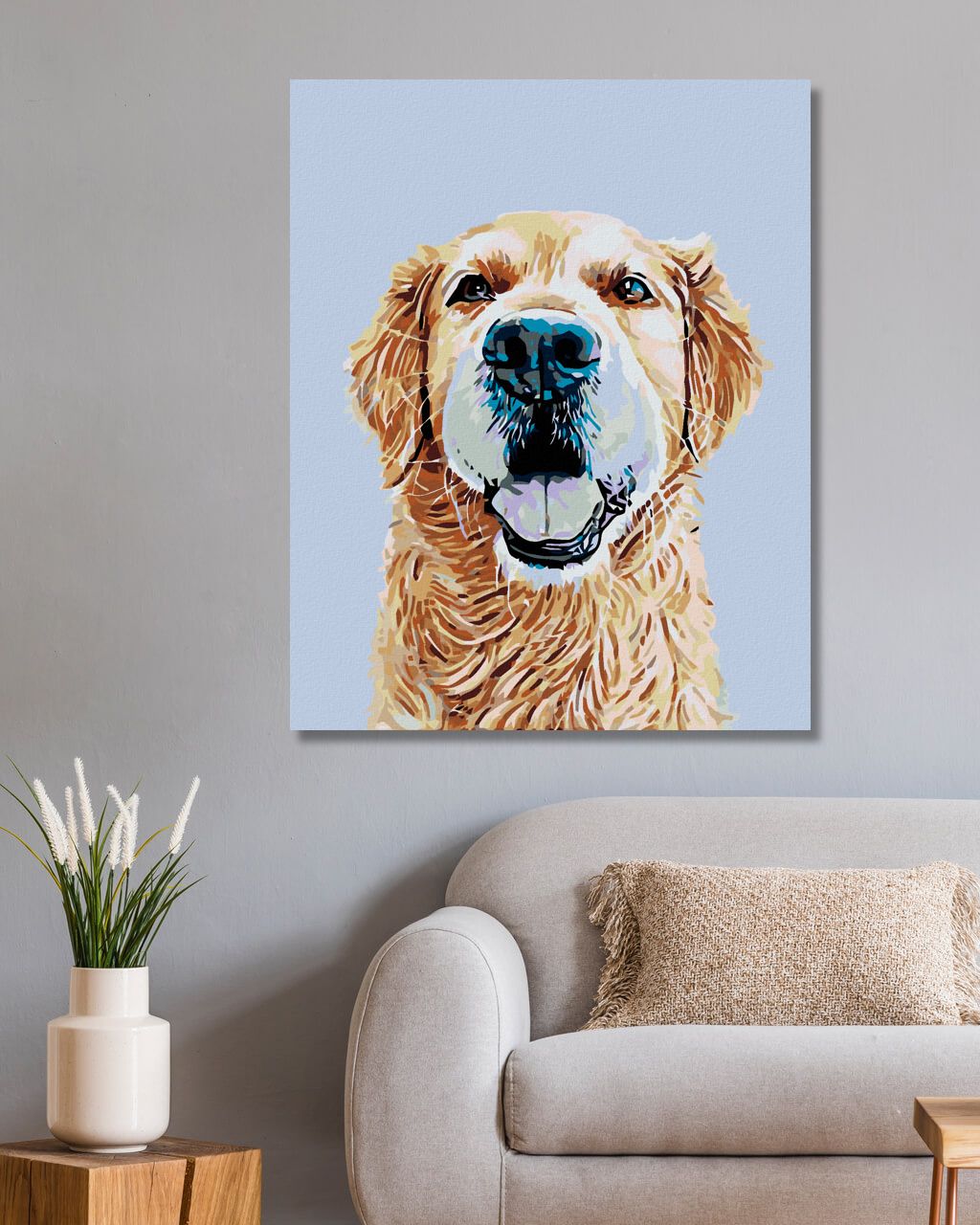 zuty Malování podle čísel - ZLATÝ RETRÍVR - Rozměr: 40x50 cm, Rámování: Varianta: vypnuté plátno na rám - obrázek 2