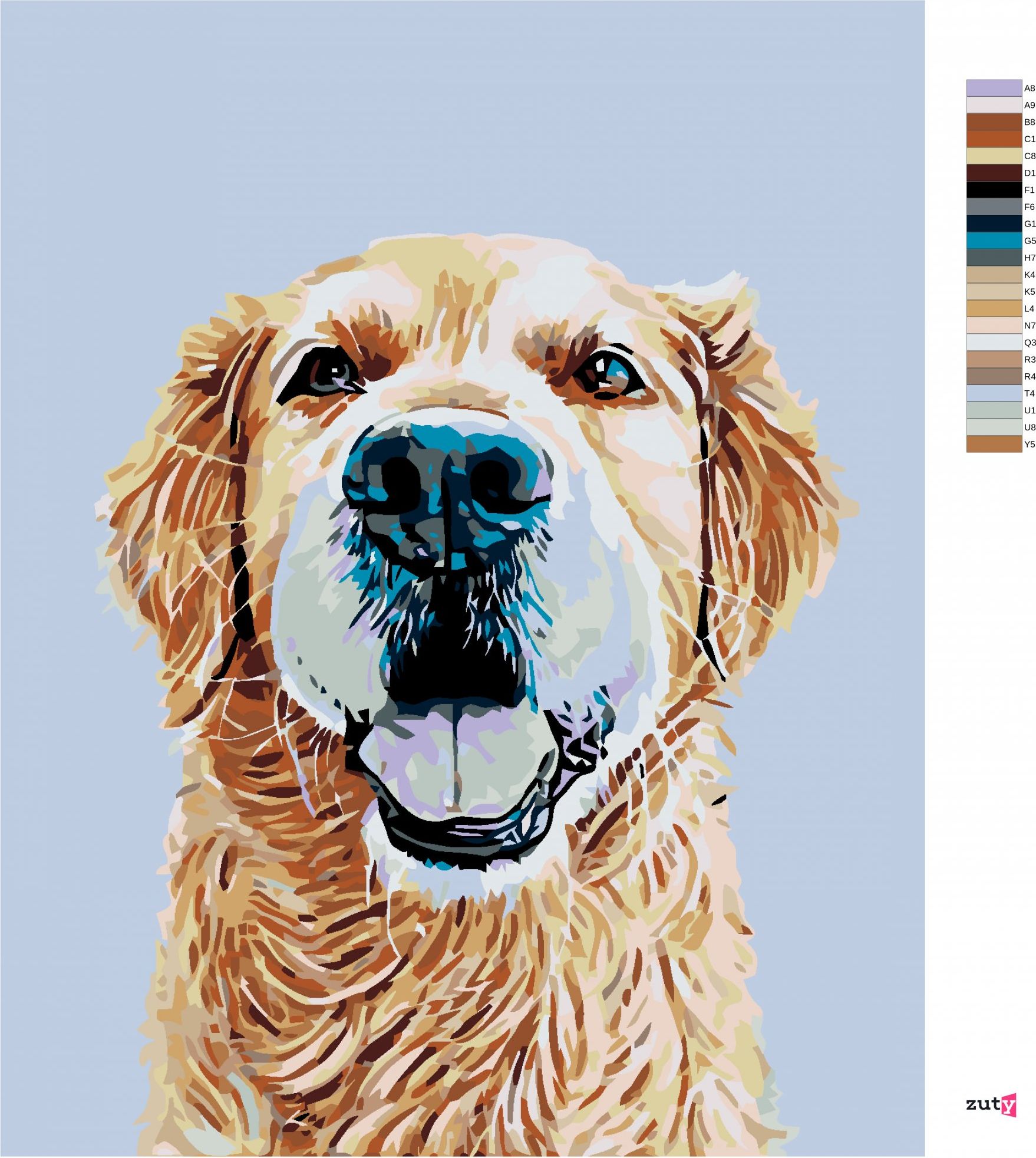 zuty Malování podle čísel - ZLATÝ RETRÍVR - Rozměr: 40x50 cm, Rámování: Varianta: vypnuté plátno na rám - obrázek 10