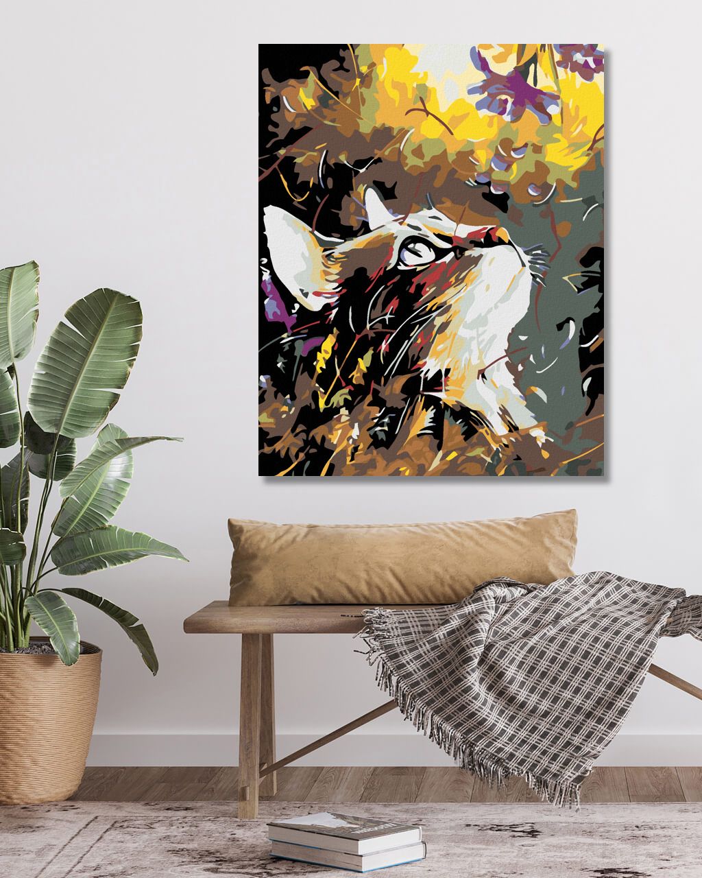 zuty Malování podle čísel - KOČKA V LUČNÍM KVÍTÍ - Rozměr: 40x50 cm, Rámování: Varianta: bez rámu a bez vypnutí plátna - obrázek 9