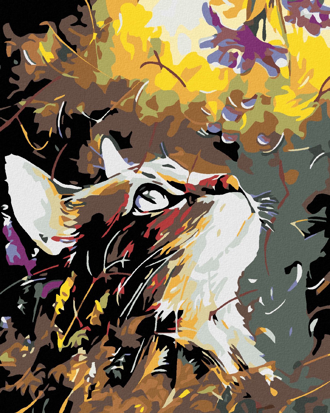 zuty Malování podle čísel - KOČKA V LUČNÍM KVÍTÍ - Rozměr: 40x50 cm, Rámování: Varianta: vypnuté plátno na rám - obrázek 1
