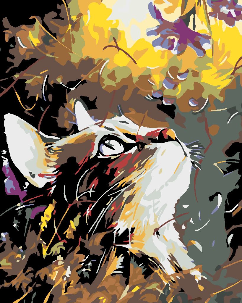 zuty Malování podle čísel - KOČKA V LUČNÍM KVÍTÍ - Rozměr: 40x50 cm, Rámování: Varianta: vypnuté plátno na rám - obrázek 7