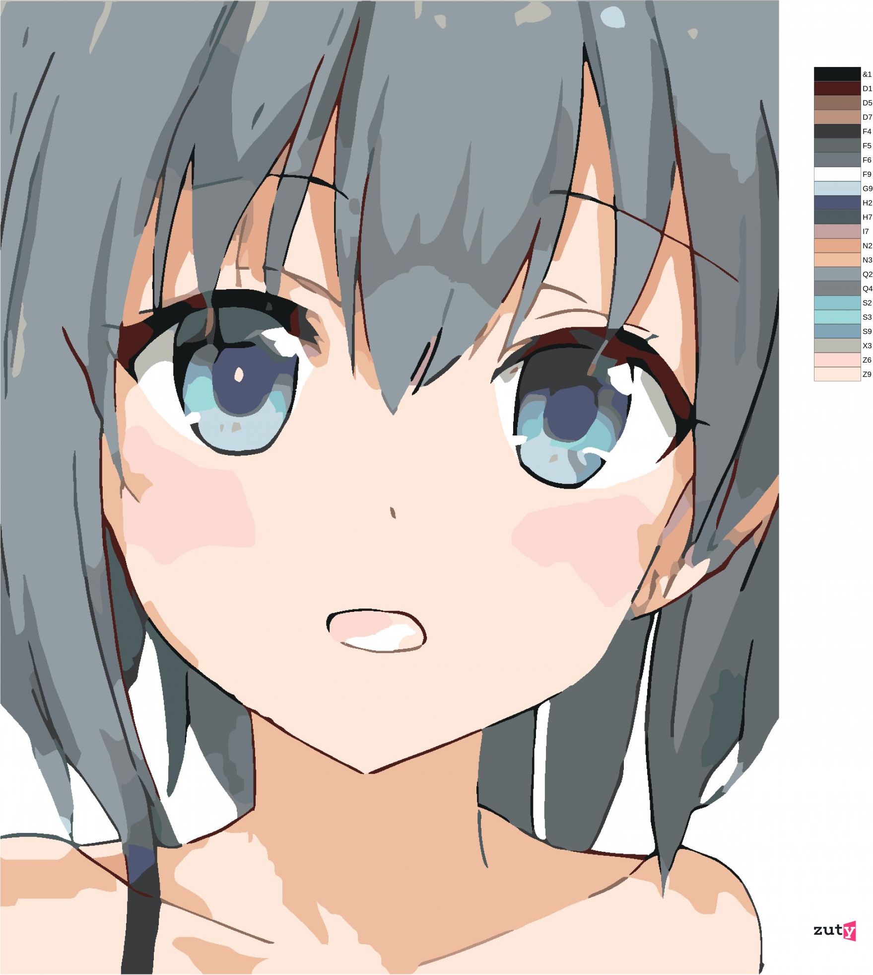 zuty Malování podle čísel - ANIME GIRL PORTRÉT - Rozměr: 40x50 cm, Rámování: Varianta: bez rámu a bez vypnutí plátna - obrázek 6
