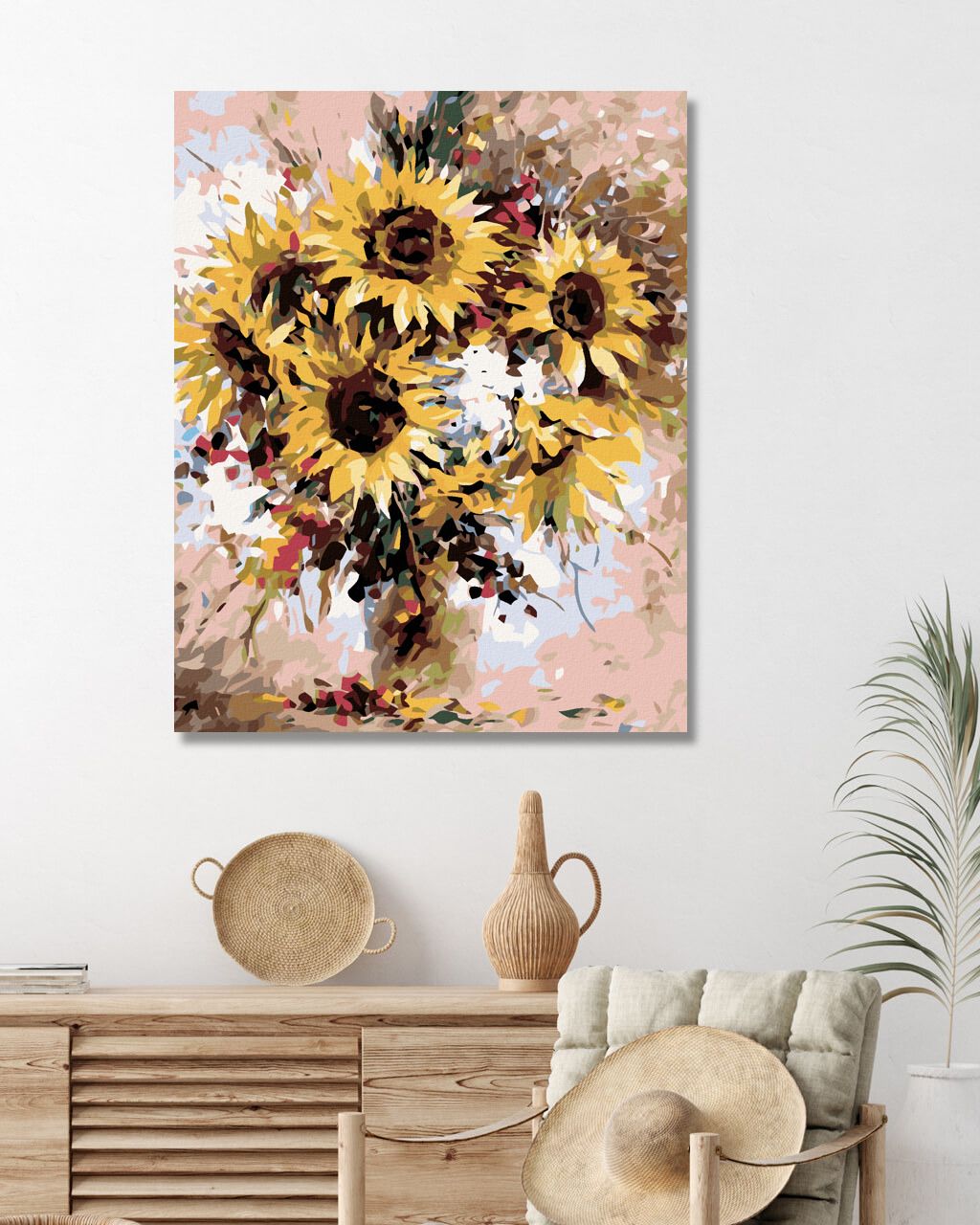 zuty Malování podle čísel - KYTICE SLUNEČNIC - Rozměr: 40x50 cm, Rámování: Varianta: vypnuté plátno na rám - obrázek 9