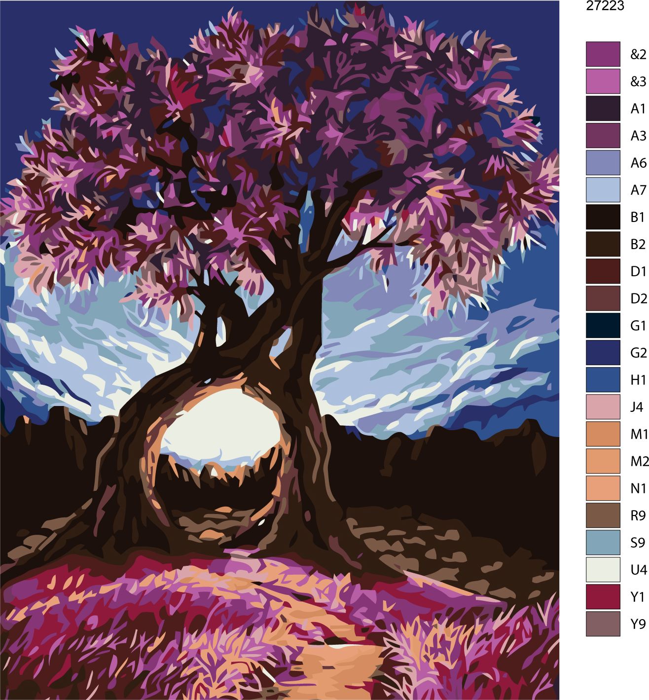 zuty Malování podle čísel - ROMANTICKÉ STROMY - Rozměr: 40x50 cm, Rámování: Varianta: bez rámu a bez vypnutí plátna - obrázek 5