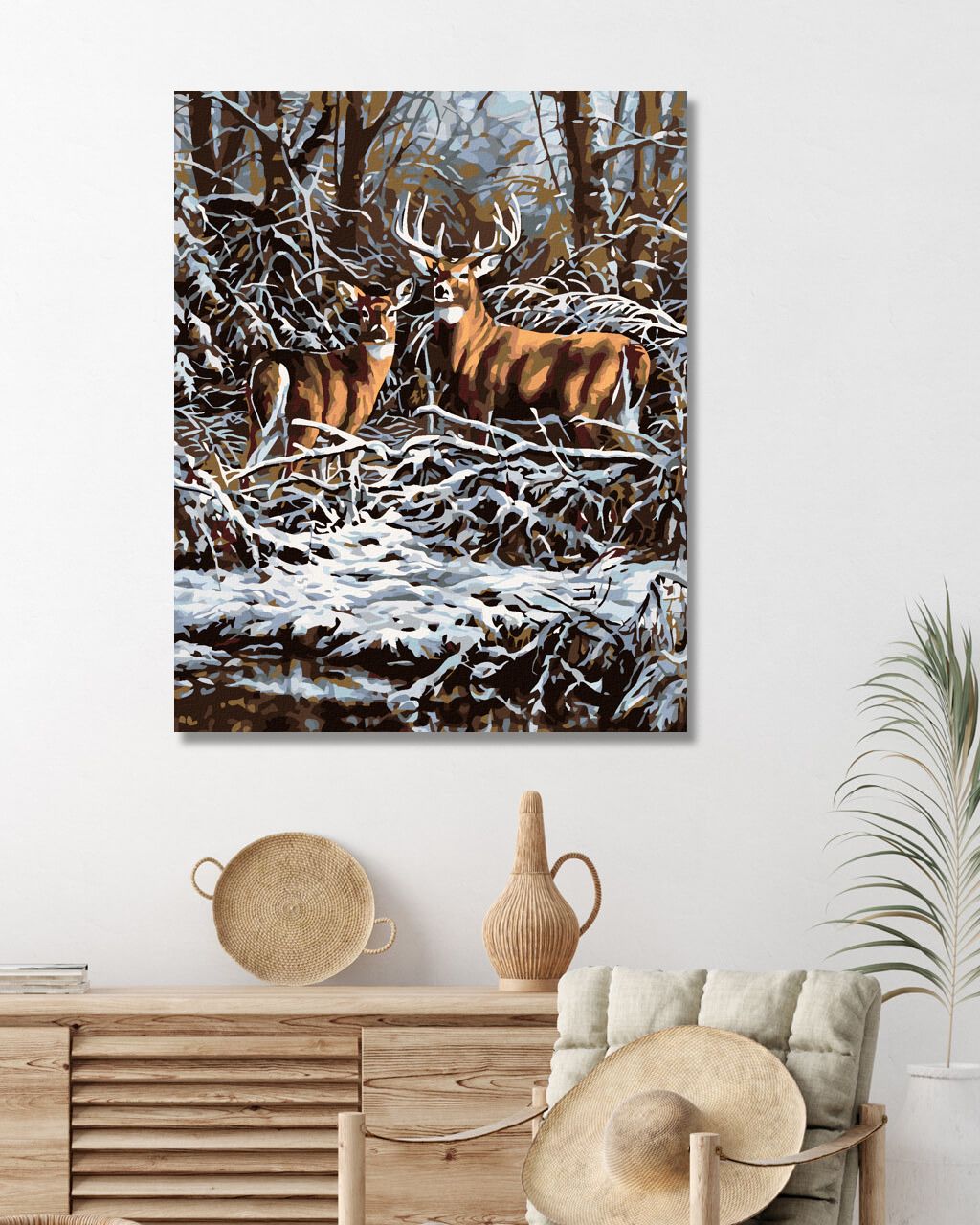 zuty Malování podle čísel - JELEN S LANÍ V ROŠTÍ - Rozměr: 40x50 cm, Rámování: Varianta: vypnuté plátno na rám - obrázek 6