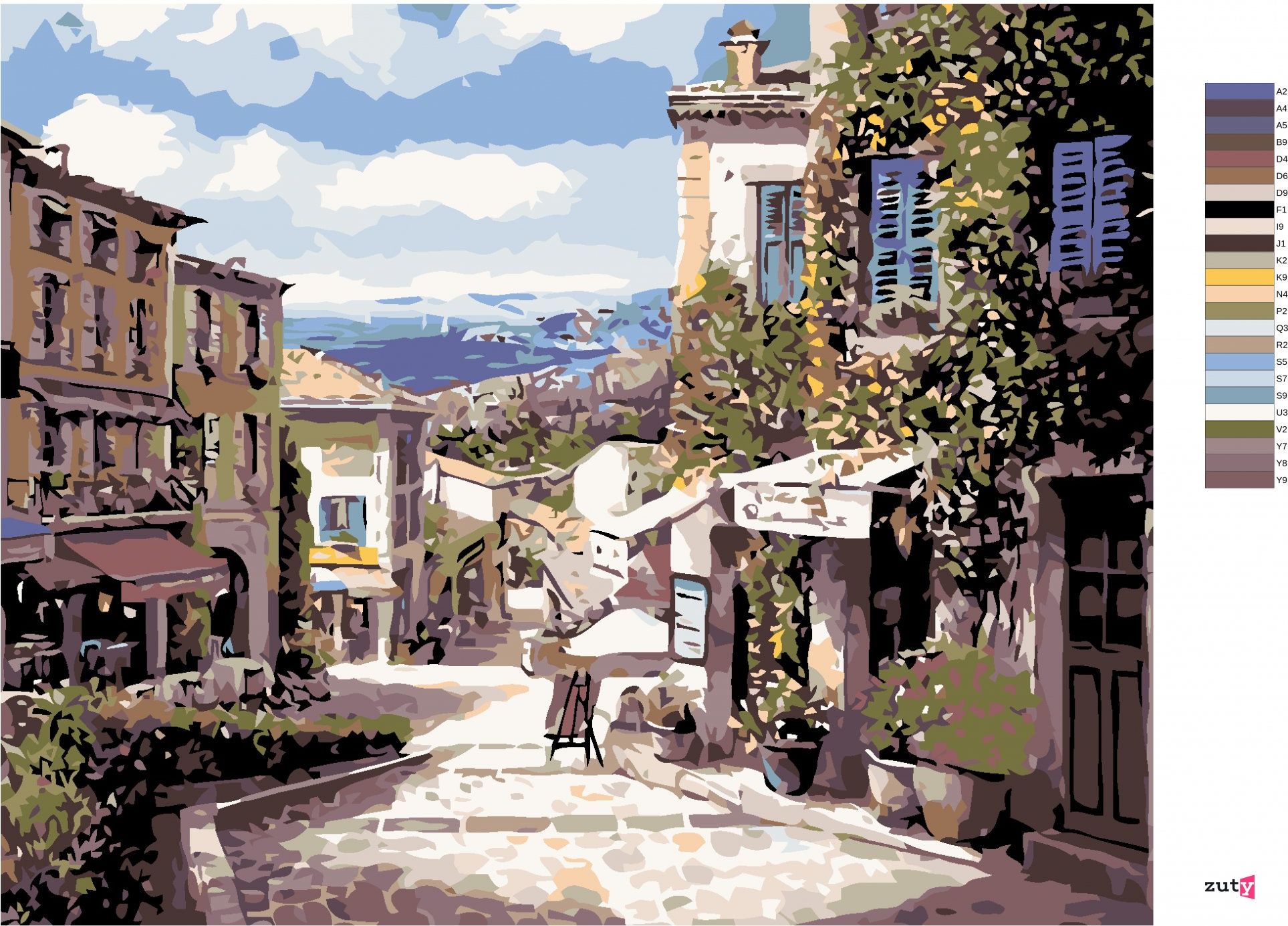 zuty Malování podle čísel - KOUSEK K MOŘI - Rozměr: 40x50 cm, Rámování: Varianta: vypnuté plátno na rám - obrázek 3