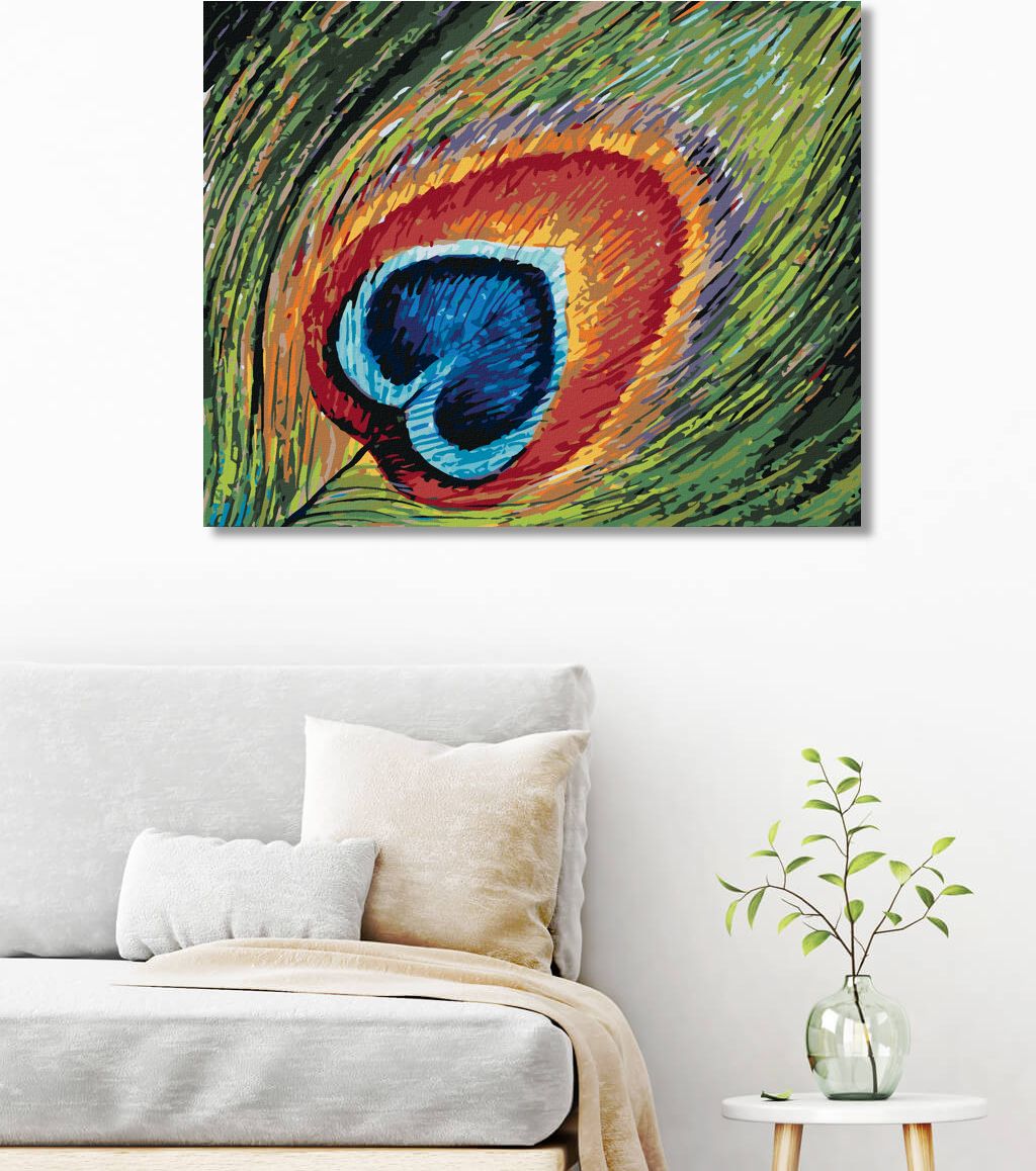 zuty Malování podle čísel - PAVÍ PERO - Rozměr: 40x50 cm, Rámování: Varianta: bez rámu a bez vypnutí plátna - obrázek 10