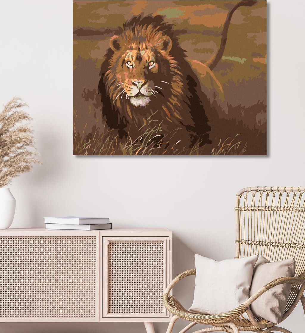 zuty Malování podle čísel - LEV V SAVANĚ - Rozměr: 40x50 cm, Rámování: Varianta: bez rámu a bez vypnutí plátna - obrázek 7