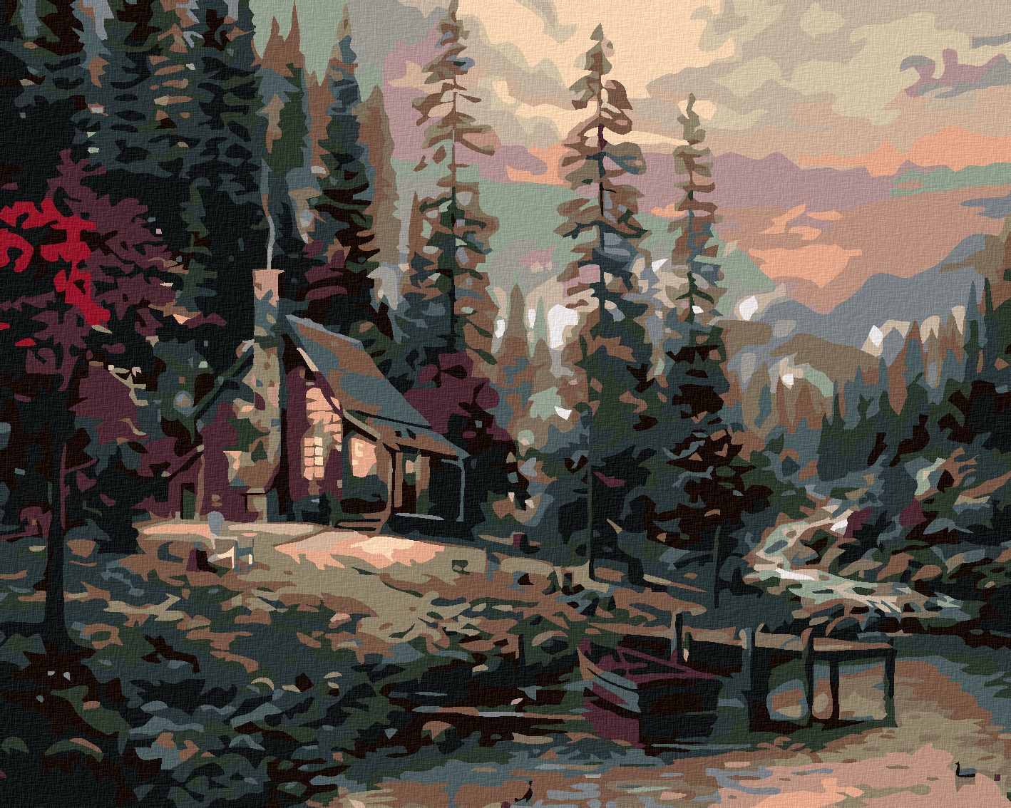 zuty Malování podle čísel - SRUB - Rozměr: 40x50 cm, Rámování: Varianta: vypnuté plátno na rám - obrázek 1