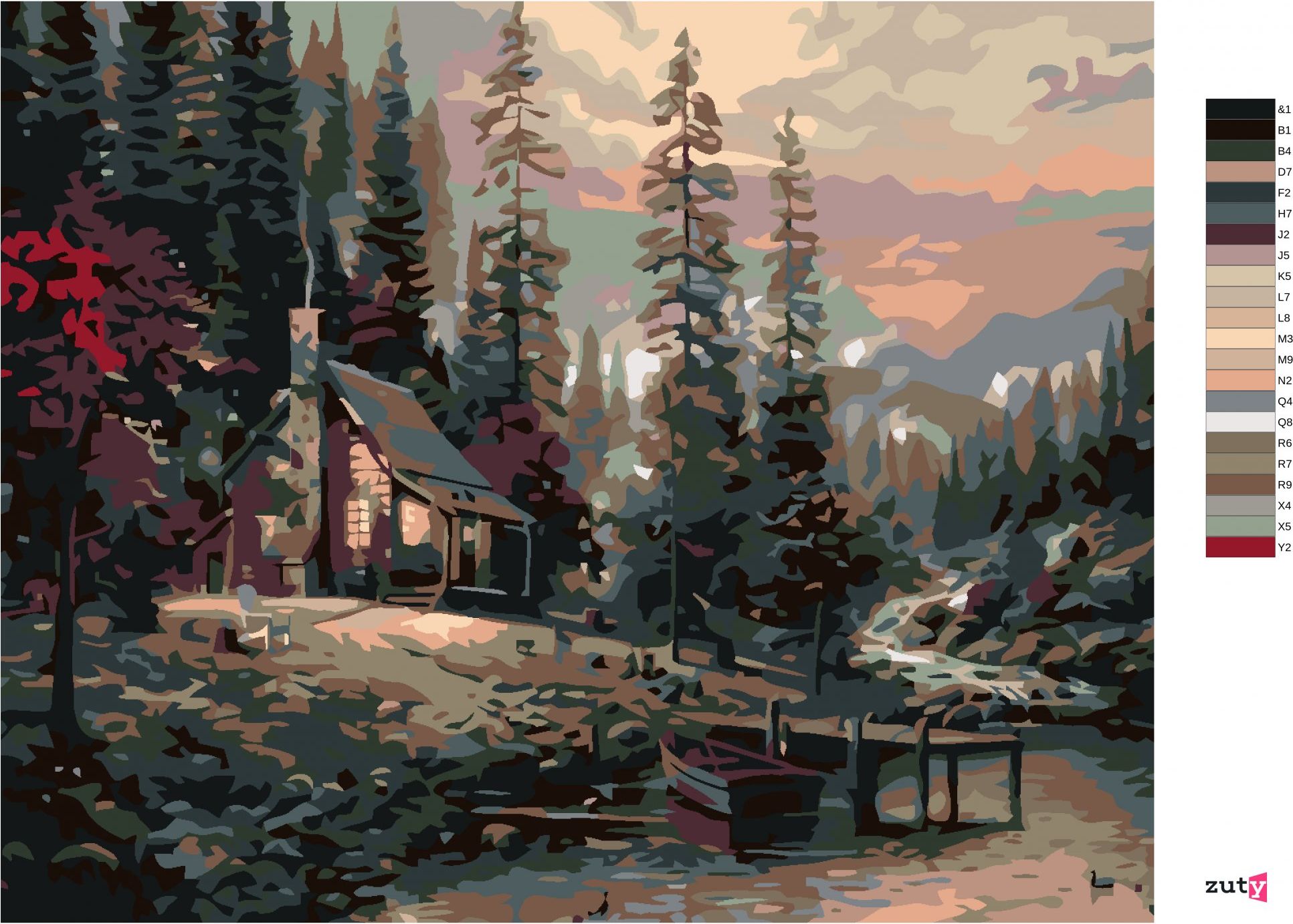 zuty Malování podle čísel - SRUB - Rozměr: 40x50 cm, Rámování: Varianta: vypnuté plátno na rám - obrázek 19