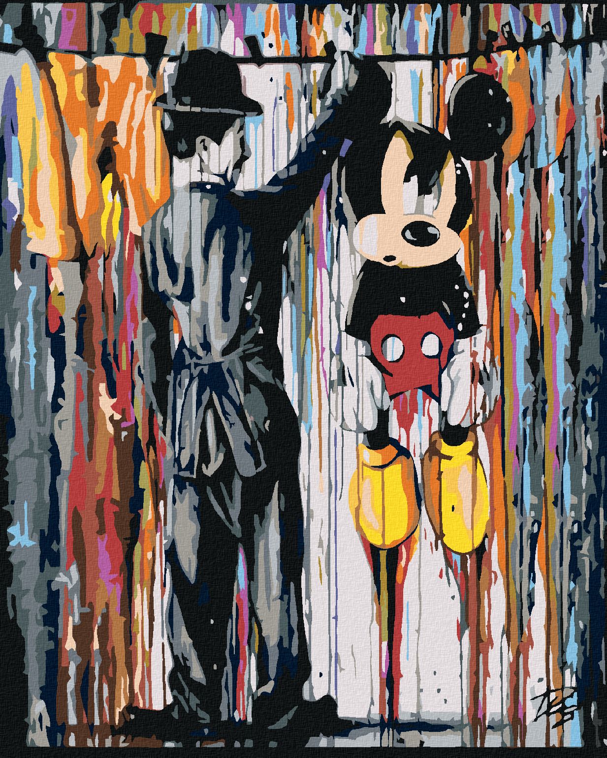 zuty Malování podle čísel - MICKEY MOUSE - Rozměr: 40x50 cm, Rámování: Varianta: bez rámu a bez vypnutí plátna - obrázek 1