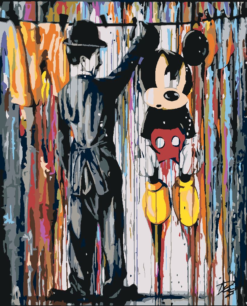 zuty Malování podle čísel - MICKEY MOUSE - Rozměr: 40x50 cm, Rámování: Varianta: bez rámu a bez vypnutí plátna - obrázek 4