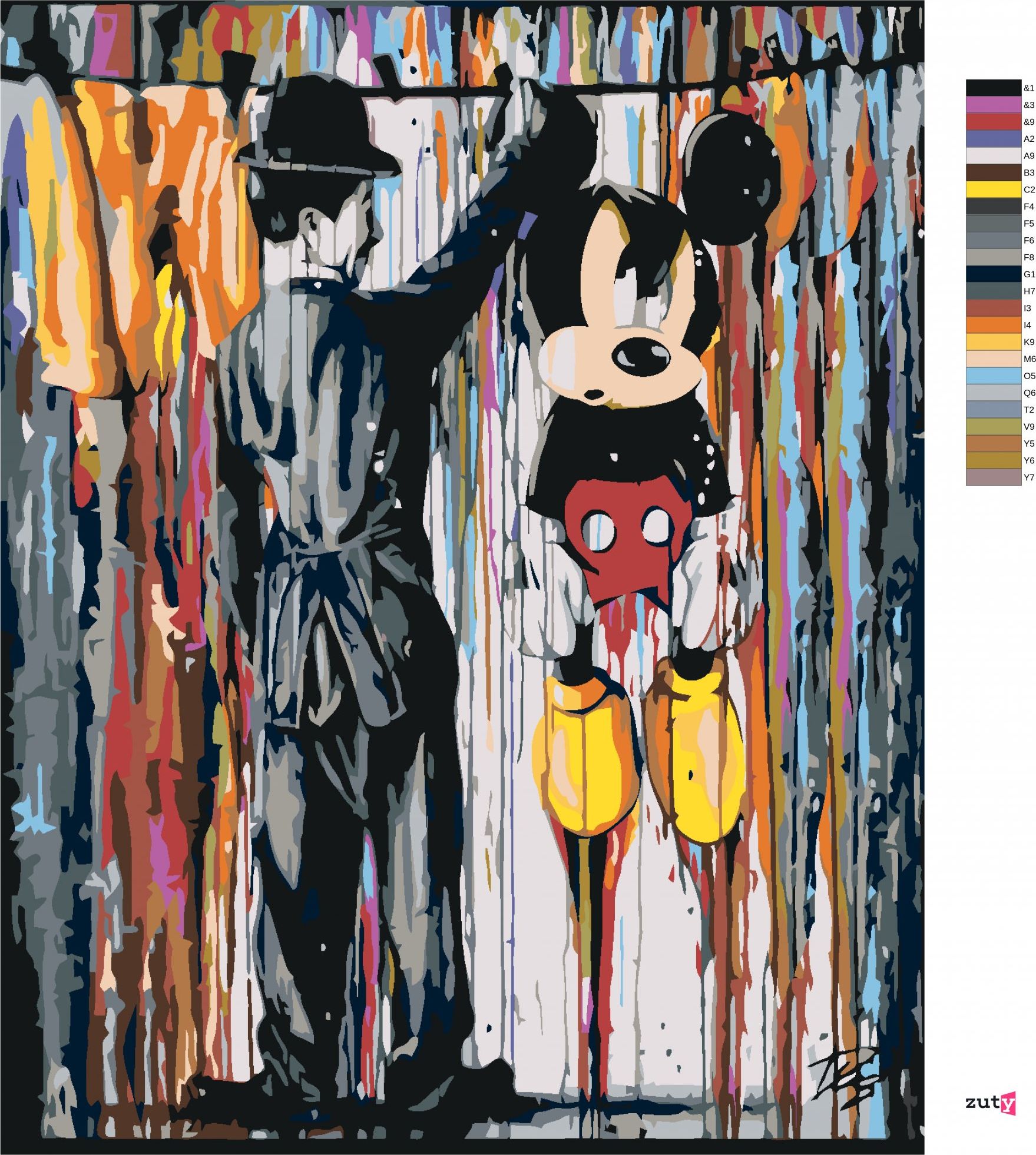 zuty Malování podle čísel - MICKEY MOUSE - Rozměr: 40x50 cm, Rámování: Varianta: bez rámu a bez vypnutí plátna - obrázek 10