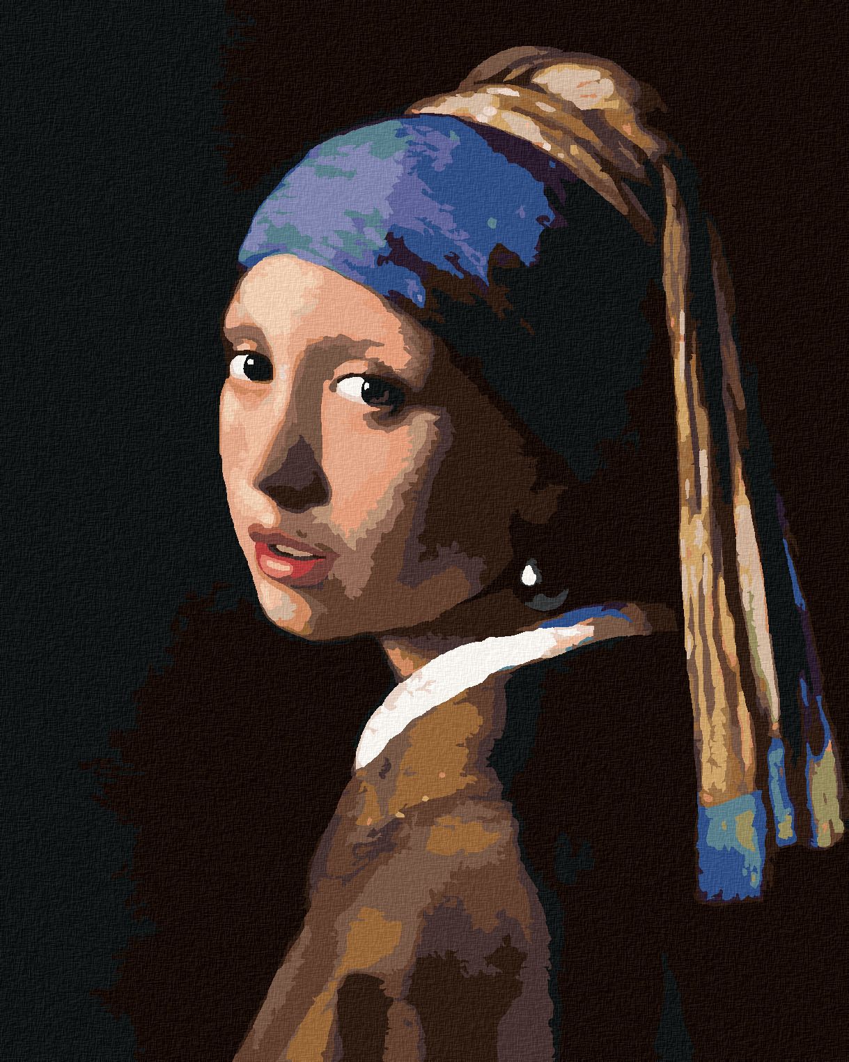 zuty Malování podle čísel - DÍVKA S PERLOU (J. VERMEER) - Rozměr: 40x50 cm, Rámování: Varianta: vypnuté plátno na rám - obrázek 1