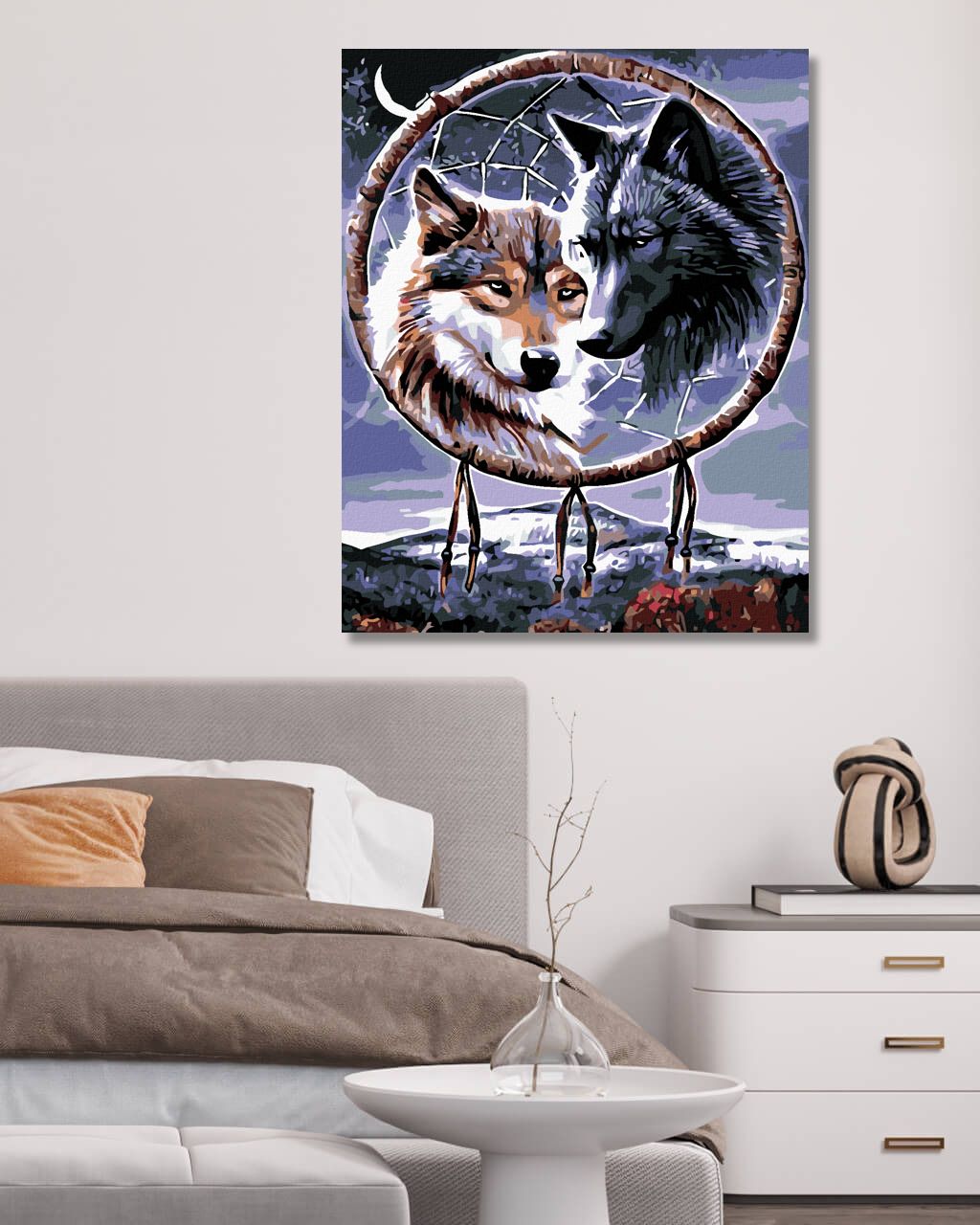 zuty Malování podle čísel - VLCI S TALISMANEM - Rozměr: 40x50 cm, Rámování: Varianta: bez rámu a bez vypnutí plátna - obrázek 5