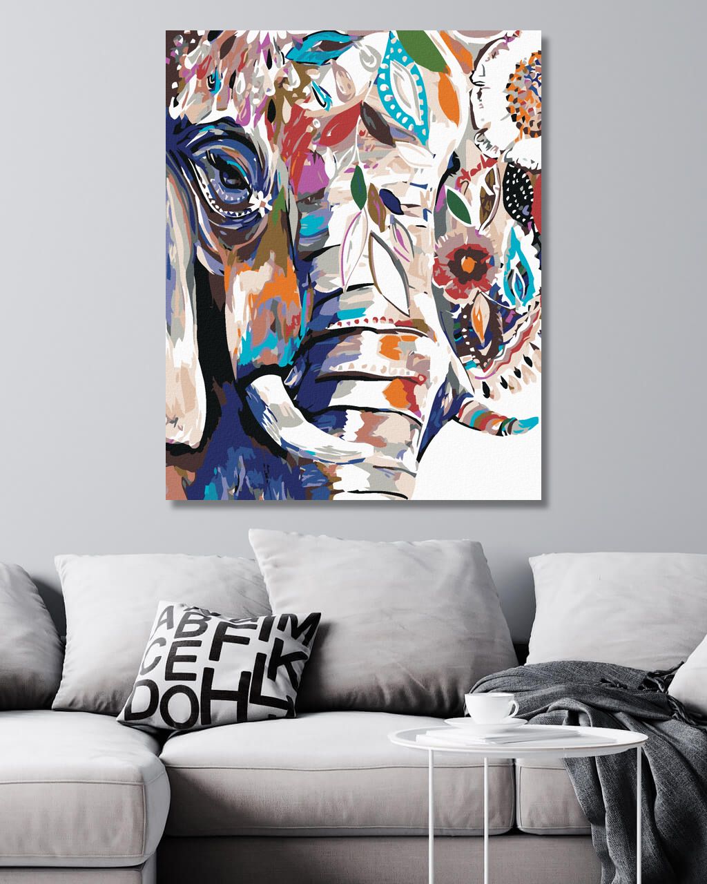 zuty Malování podle čísel - KVĚTINOVÝ SLON - Rozměr: 40x50 cm, Rámování: Varianta: bez rámu a bez vypnutí plátna - obrázek 9
