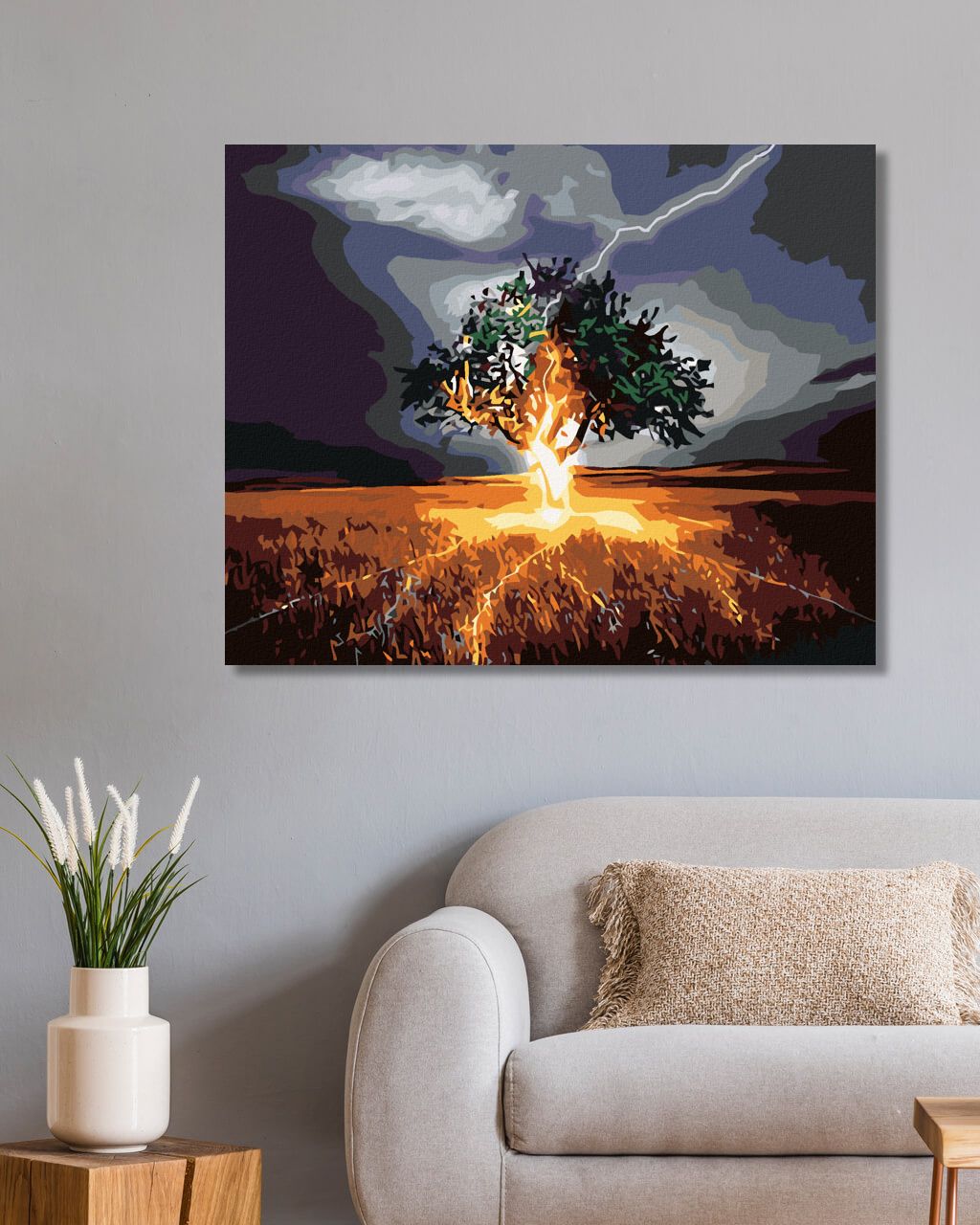 zuty Malování podle čísel - KDYŽ DO STROMU UDEŘÍ BLESK - Rozměr: 40x50 cm, Rámování: Varianta: vypnuté plátno na rám - obrázek 9