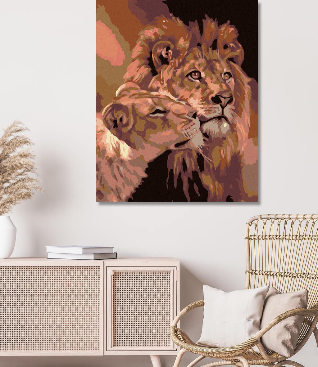 zuty Malování podle čísel - LEV S LVICÍ - Rozměr: 40x50 cm, Rámování: Varianta: bez rámu a bez vypnutí plátna - obrázek 15
