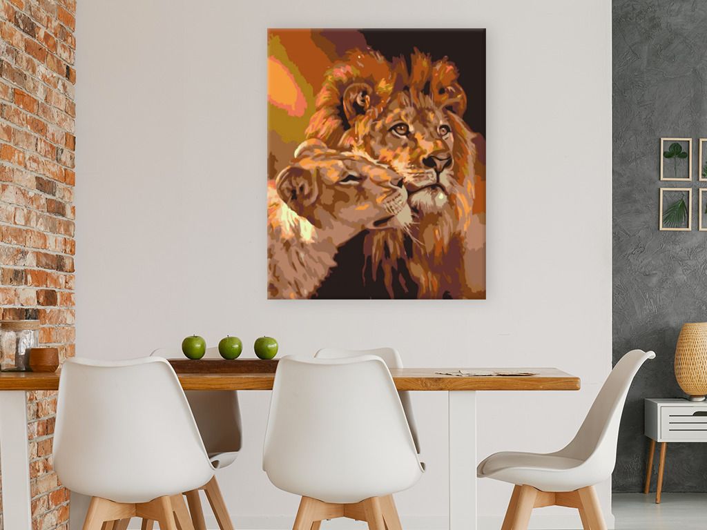 zuty Malování podle čísel - LEV S LVICÍ - Rozměr: 40x50 cm, Rámování: Varianta: bez rámu a bez vypnutí plátna - obrázek 17