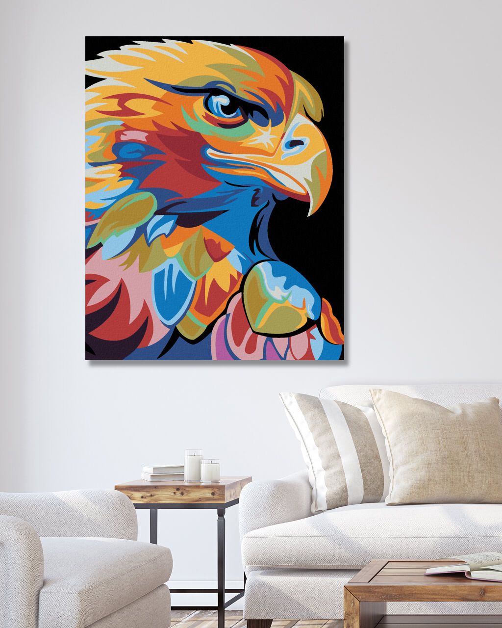 zuty Malování podle čísel - BAREVNÝ OREL - Rozměr: 40x50 cm, Rámování: Varianta: vypnuté plátno na rám - obrázek 6