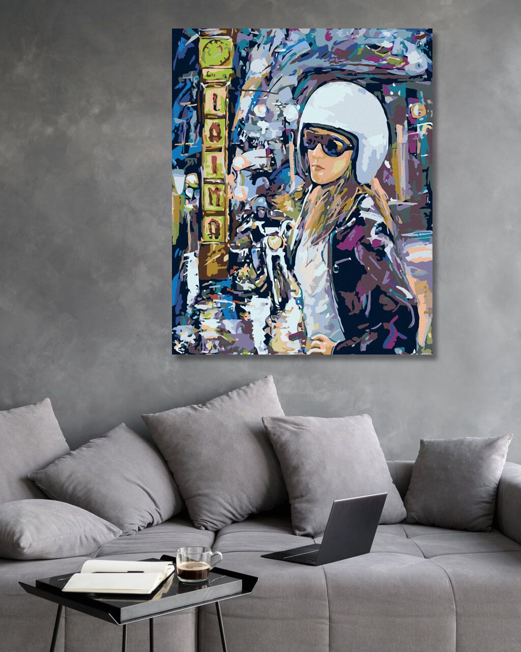 zuty Malování podle čísel - MOTORKÁŘKA VE MĚSTĚ - Rozměr: 40x50 cm, Rámování: Varianta: vypnuté plátno na rám - obrázek 10