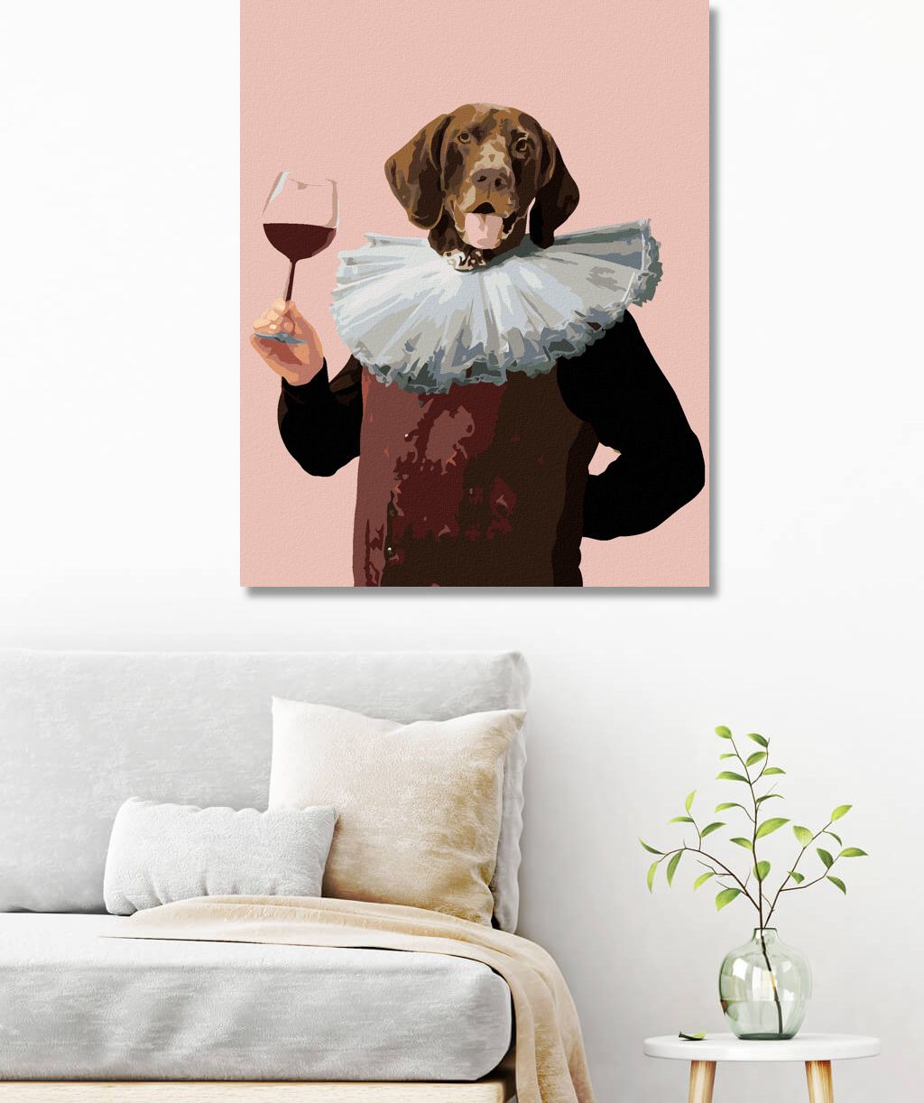 zuty Malování podle čísel - KRÁLOVSKÝ PES A SKLENKA VÍNA - Rozměr: 40x50 cm, Rámování: Varianta: bez rámu a bez vypnutí plátna - obrázek 7