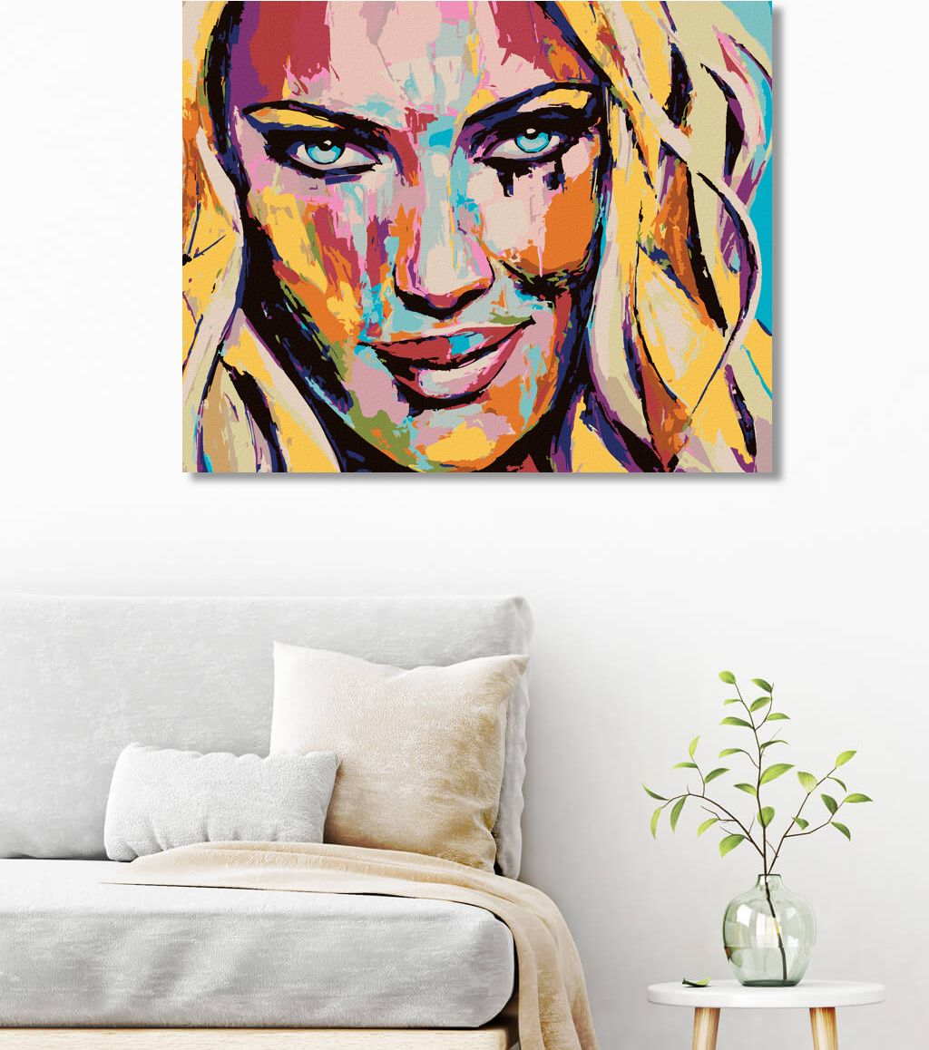 zuty Malování podle čísel - PORTRÉT BAREVNÁ ŽENA II - Rozměr: 40x50 cm, Rámování: Varianta: bez rámu a bez vypnutí plátna - obrázek 2