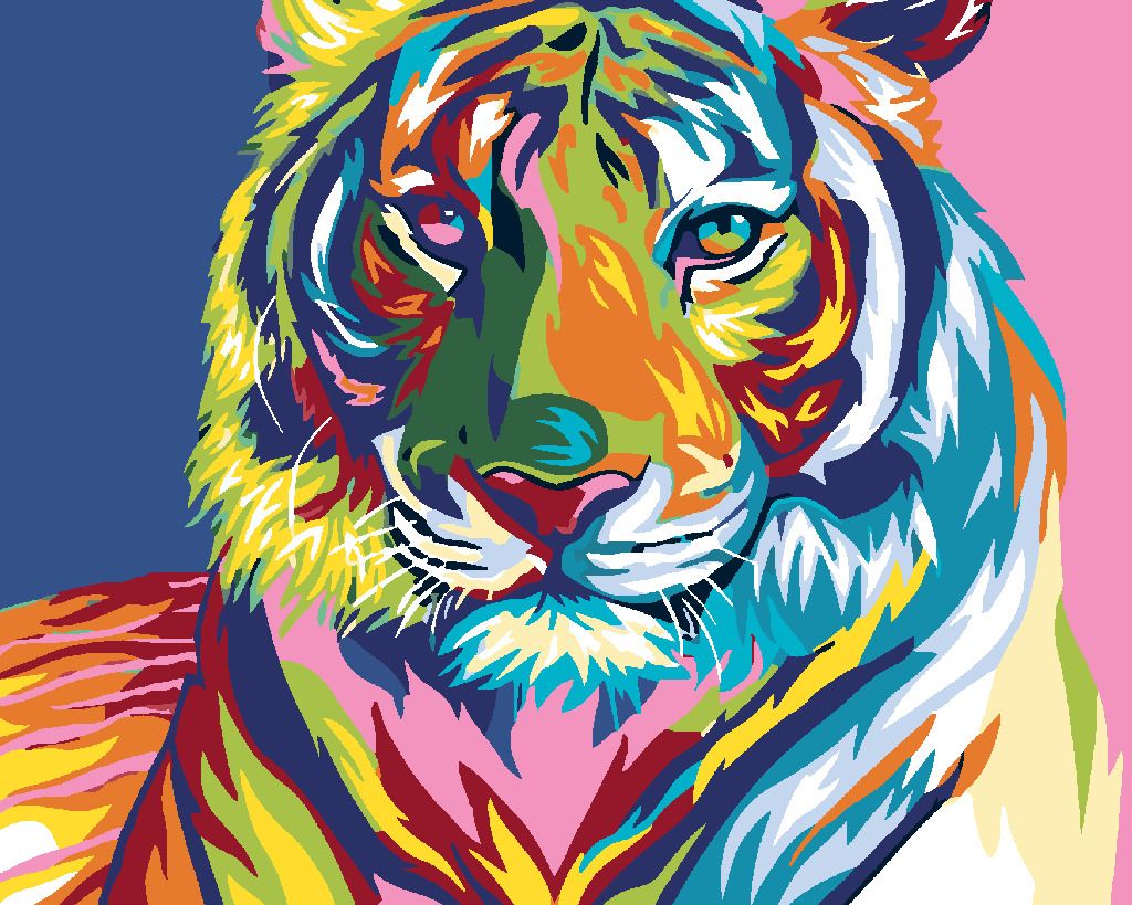 zuty Malování podle čísel - TYGR - Rozměr: 40x50 cm, Rámování: Varianta: bez rámu a bez vypnutí plátna - obrázek 6
