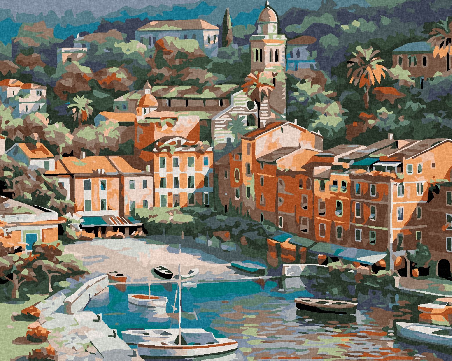 zuty Malování podle čísel - MALÉ ITALSKÉ MĚSTEČKO - Rozměr: 40x50 cm, Rámování: Varianta: vypnuté plátno na rám - obrázek 1