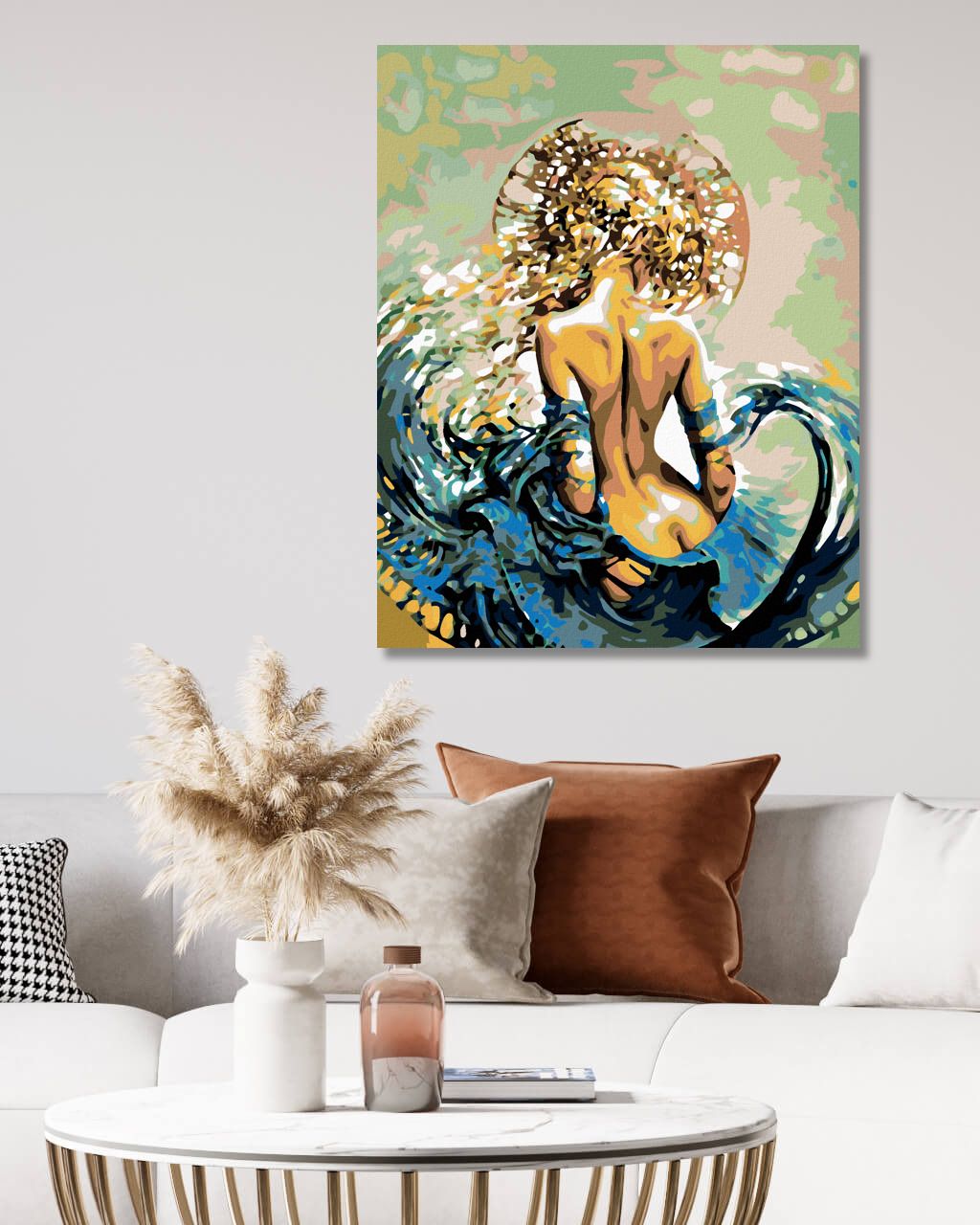zuty Malování podle čísel - ŽENA VE VLNÁCH - Rozměr: 40x50 cm, Rámování: Varianta: vypnuté plátno na rám - obrázek 4