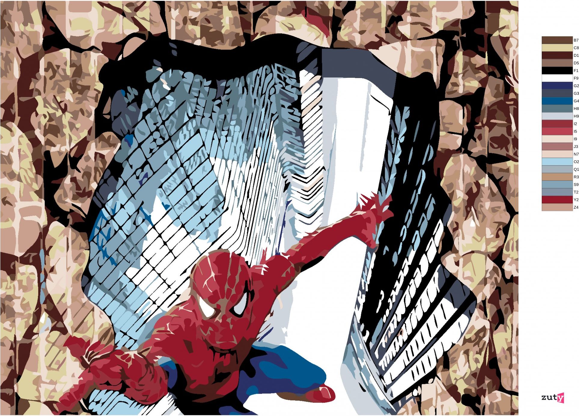 zuty Malování podle čísel - SPIDERMAN 3D - Rozměr: 40x50 cm, Rámování: Varianta: vypnuté plátno na rám - obrázek 3