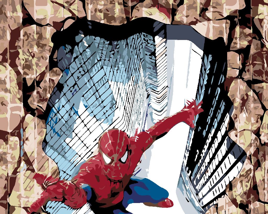 zuty Malování podle čísel - SPIDERMAN 3D - Rozměr: 40x50 cm, Rámování: Varianta: vypnuté plátno na rám - obrázek 8