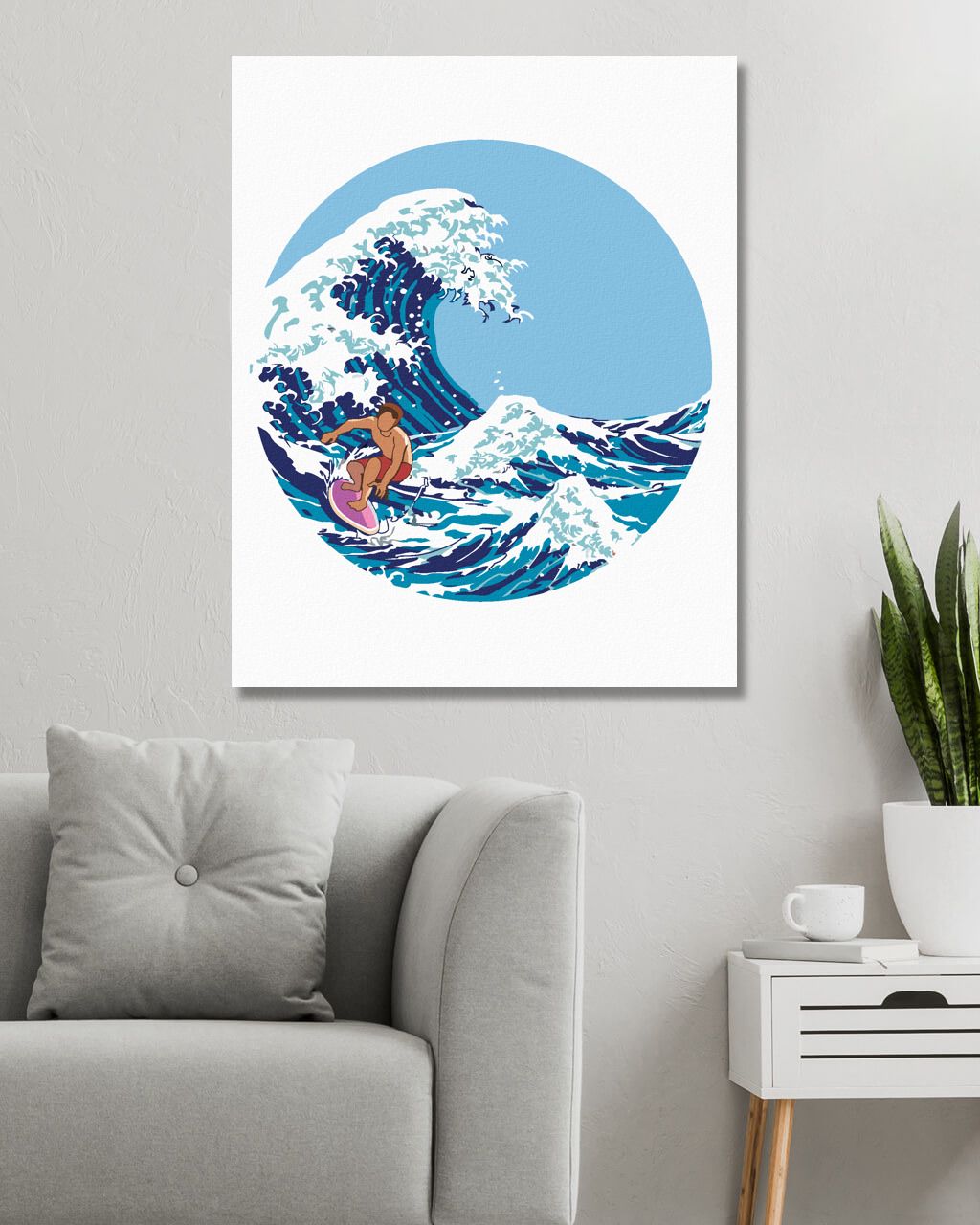 zuty Malování podle čísel - MUŽ NA VLNĚ - INSPIRACE KACUŠIKA HOKUSAI - Rozměr: 40x50 cm, Rámování: Varianta: bez rámu a bez vypnutí plátna - obrázek 8