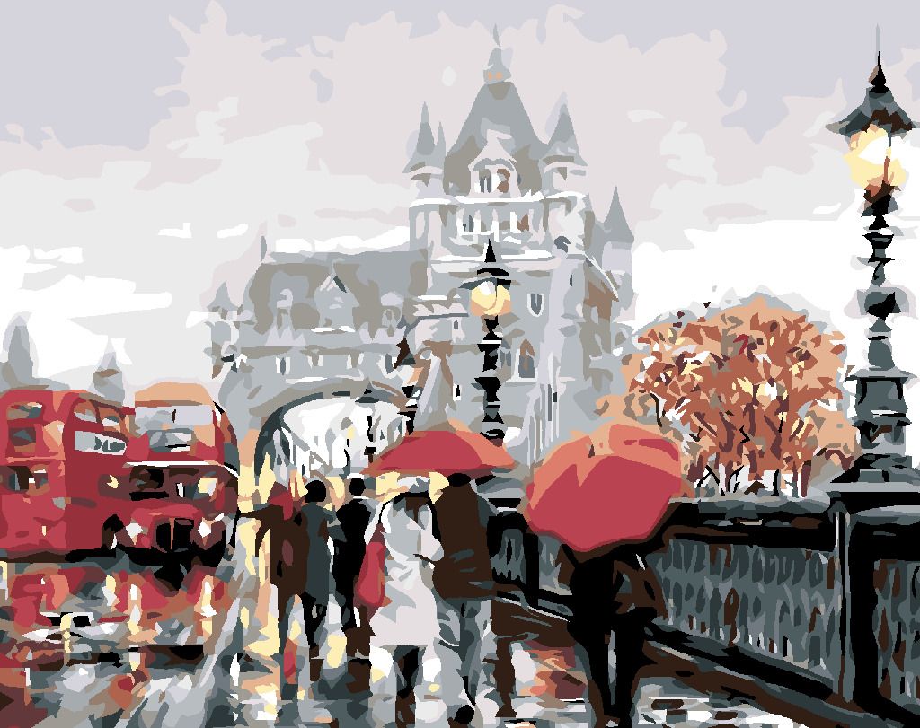 zuty Malování podle čísel - PROCHÁZKA PO TOWER BRIDGE (RICHARD MACNEIL) - Rozměr: 40x50 cm, Rámování: Varianta: bez rámu a bez vypnutí plátna - obrázek 4