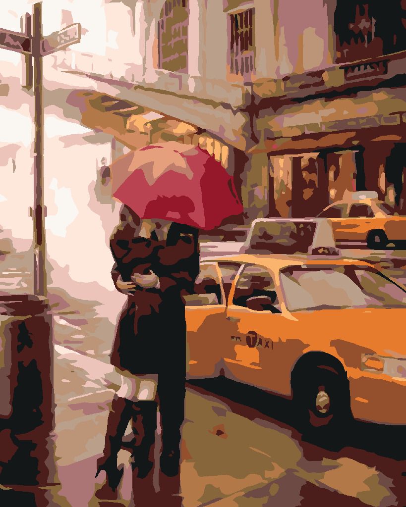 zuty Malování podle čísel - LOUČENÍ U TAXI - Rozměr: 40x50 cm, Rámování: Varianta: vypnuté plátno na rám - obrázek 9