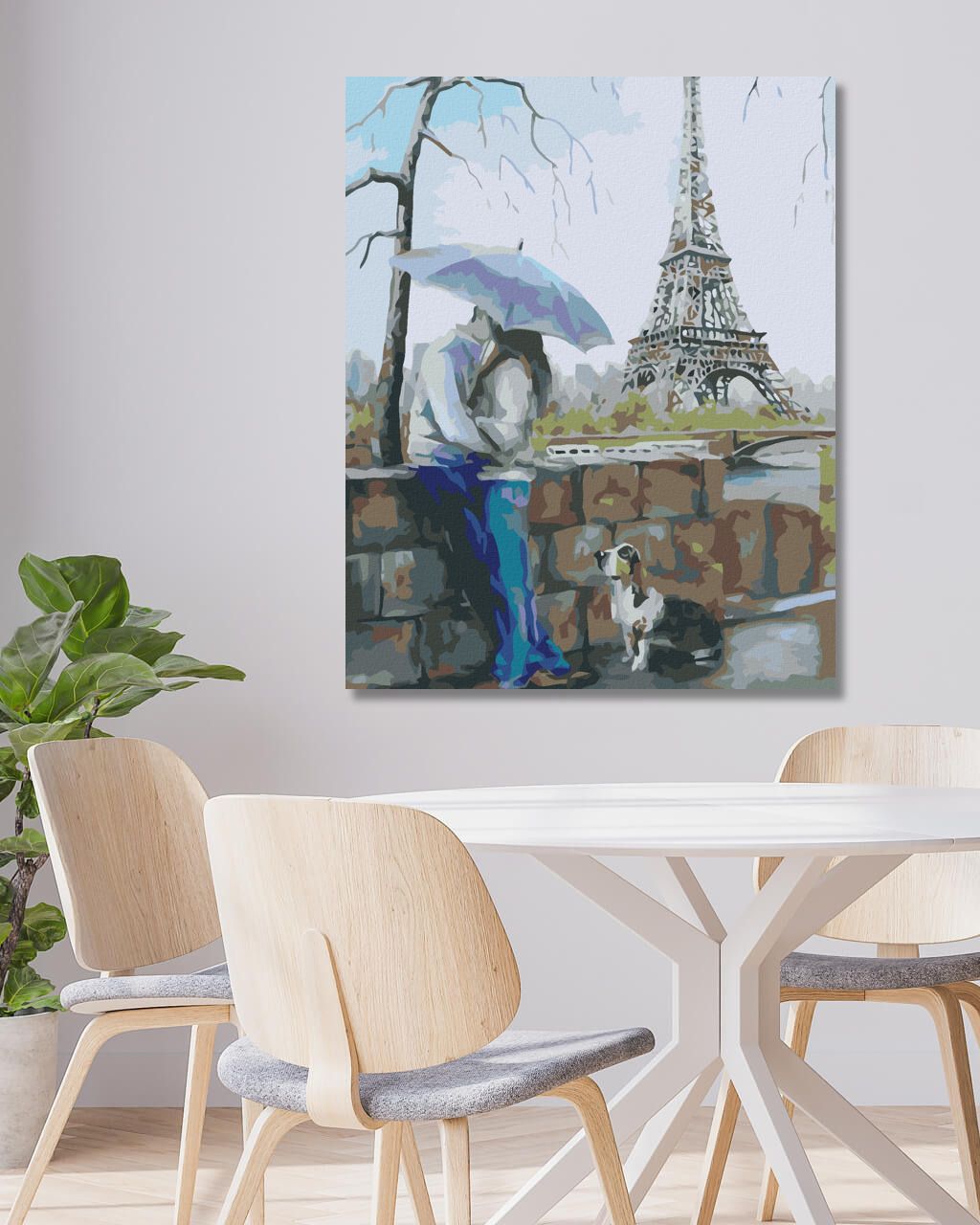 zuty Malování podle čísel - MILENCI SE PSEM U EIFFELOVKY - Rozměr: 40x50 cm, Rámování: Varianta: vypnuté plátno na rám - obrázek 8