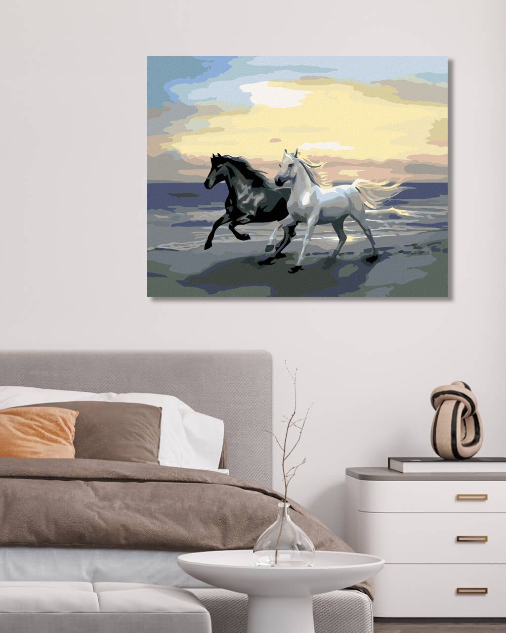 zuty Malování podle čísel - KONĚ NA PLÁŽI - Rozměr: 40x50 cm, Rámování: Varianta: bez rámu a bez vypnutí plátna - obrázek 9