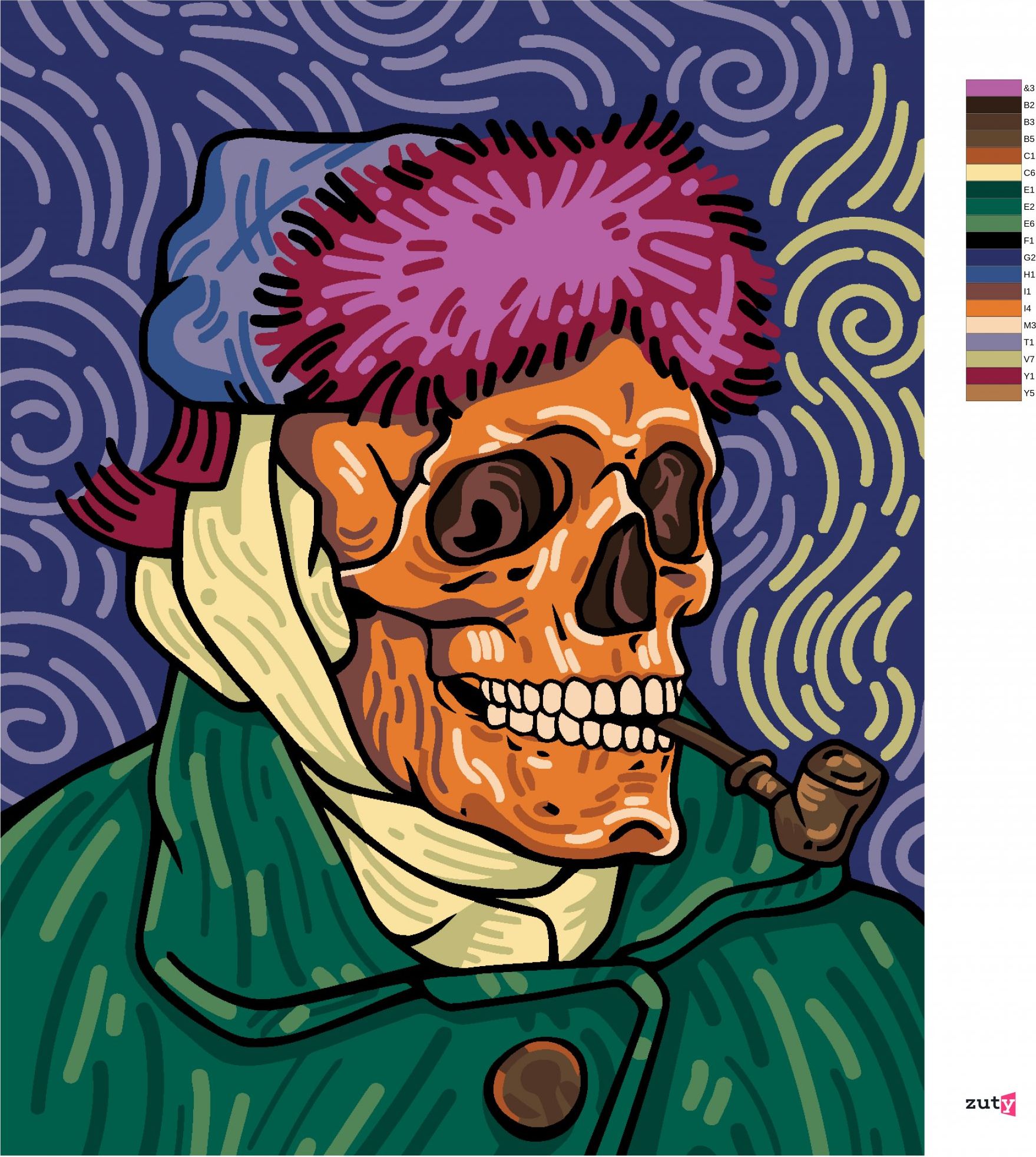 zuty Malování podle čísel - VINCENT VAN GOGH LEBKA - Rozměr: 40x50 cm, Rámování: Varianta: vypnuté plátno na rám - obrázek 6