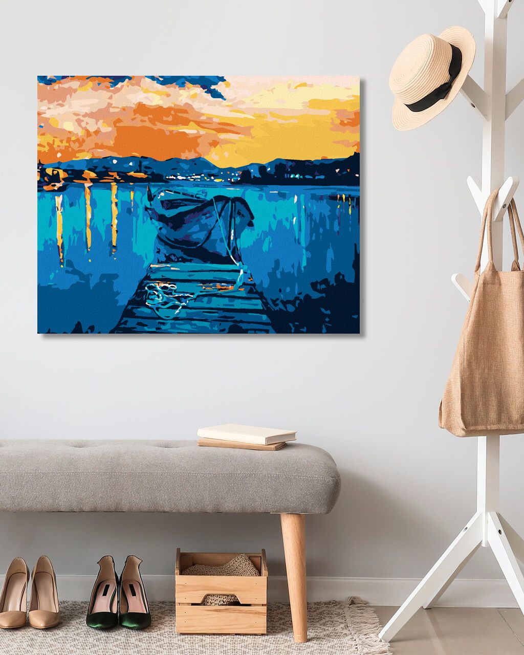 zuty Malování podle čísel - MOLO S LOĎKOU NA MOŘI - Rozměr: 40x50 cm, Rámování: Varianta: bez rámu a bez vypnutí plátna - obrázek 7