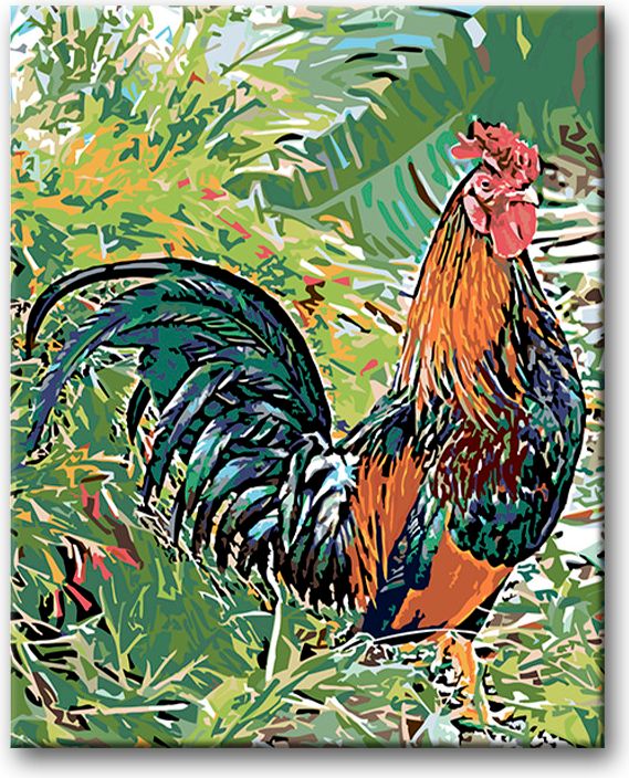 zuty Malování podle čísel - KOHOUT V TRÁVĚ - Rozměr: 40x50 cm, Rámování: Varianta: vypnuté plátno na rám - obrázek 8