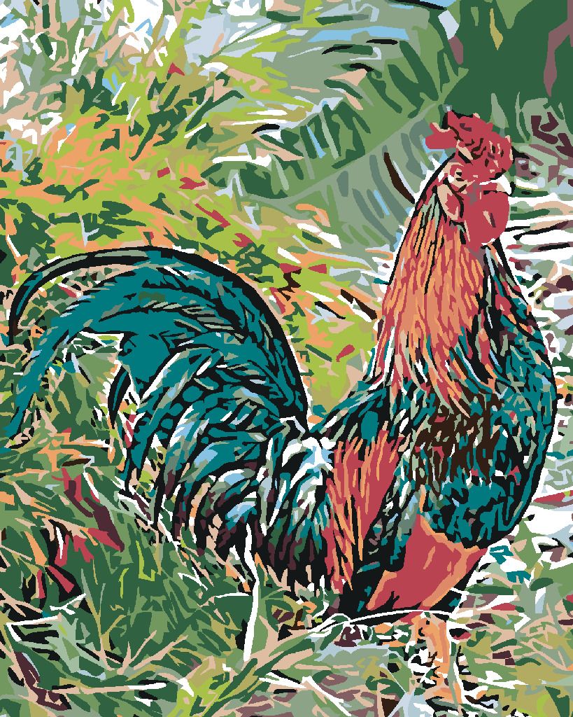 zuty Malování podle čísel - KOHOUT V TRÁVĚ - Rozměr: 40x50 cm, Rámování: Varianta: vypnuté plátno na rám - obrázek 16